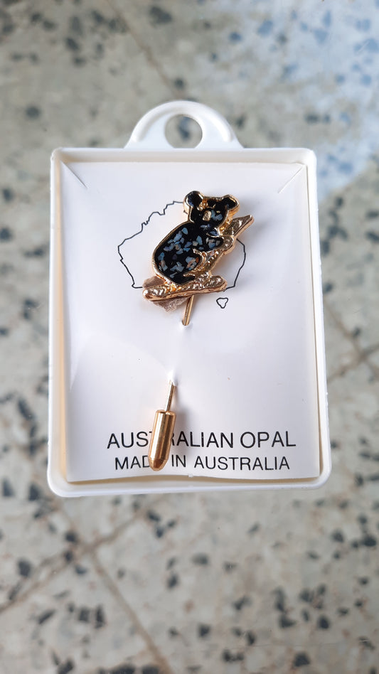 Vintage Australian Opal Koala Pin Brooch