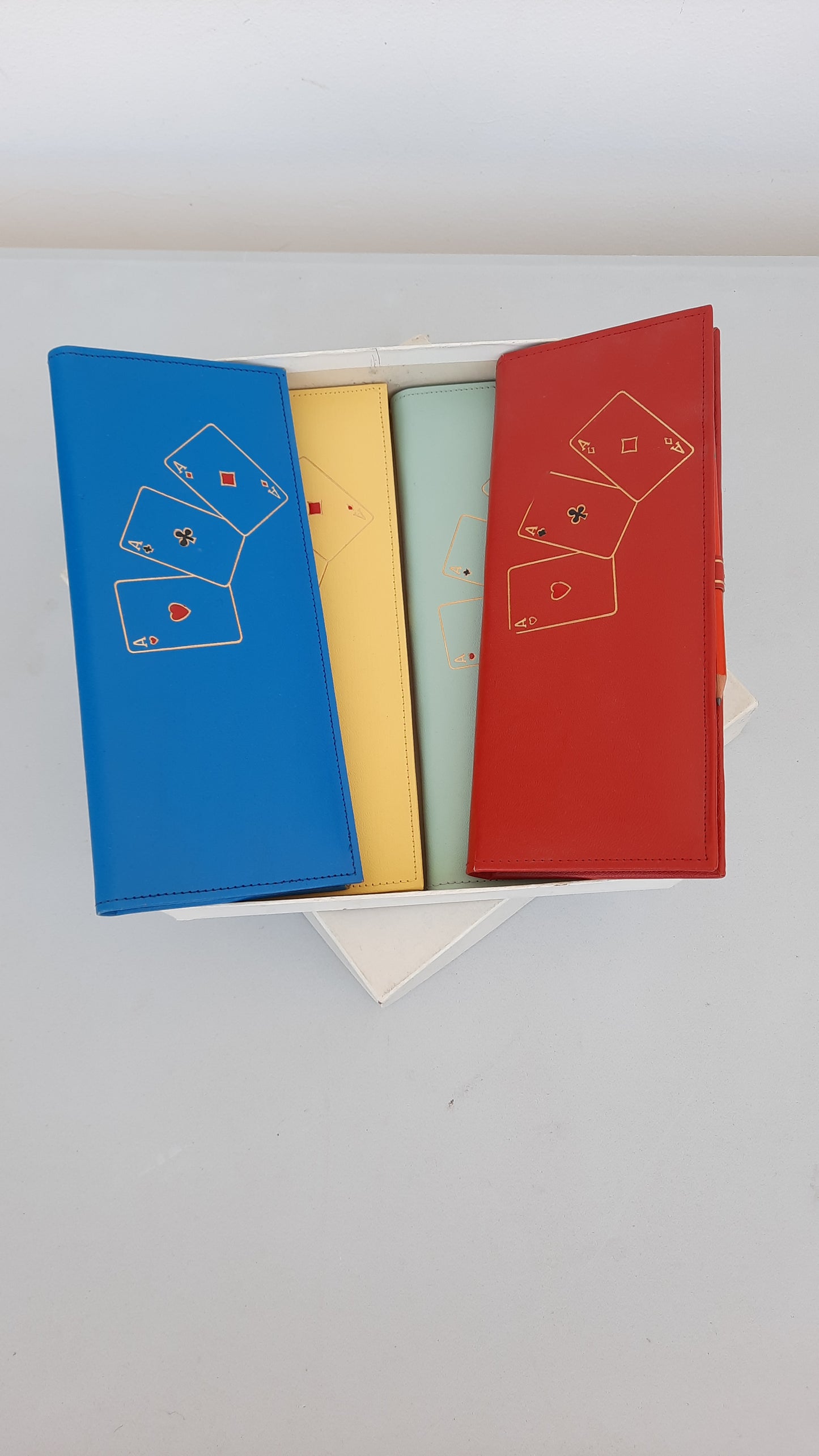 Vintage Italian Bridge Card Game Leather Score Pads