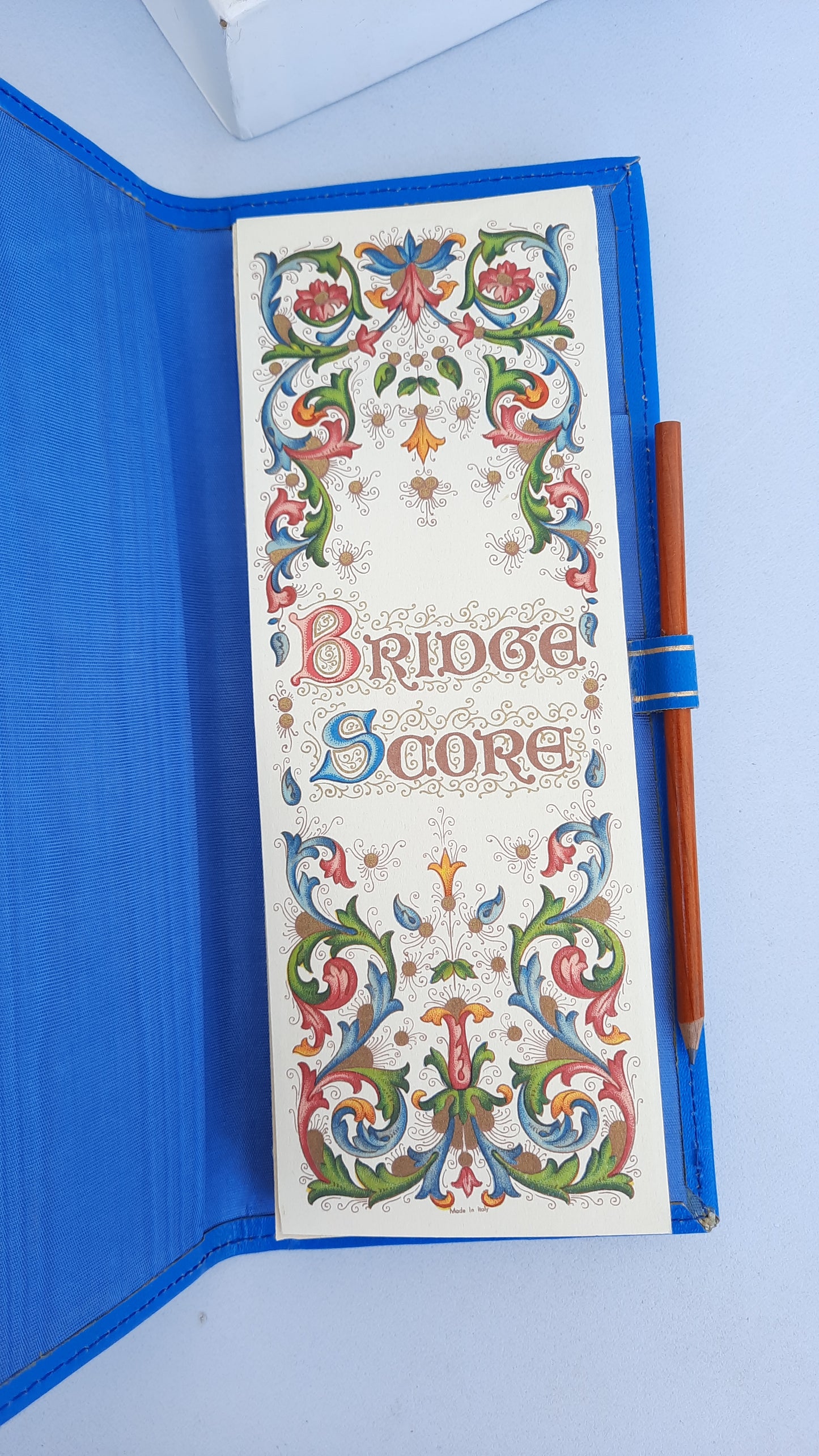 Vintage Italian Bridge Card Game Leather Score Pads