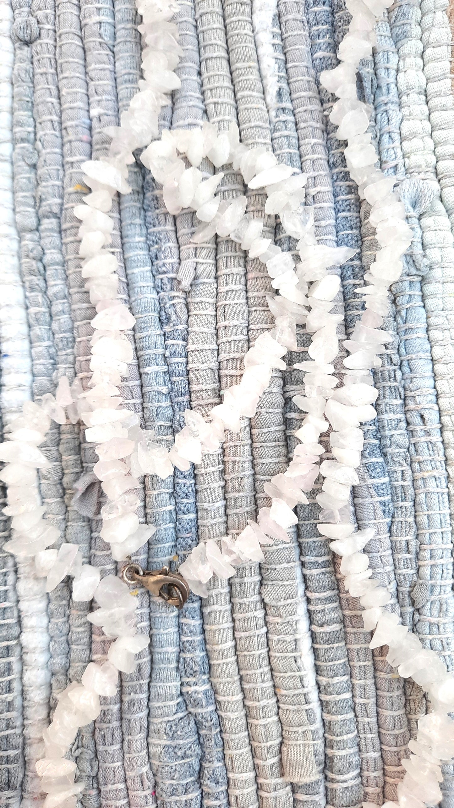Vintage Raw Rose & White Quartz Necklaces