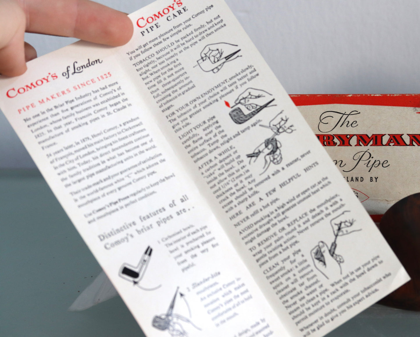 Vintage Comoy’s Spectrum 13 Half Bent Billiard Pipe With Box