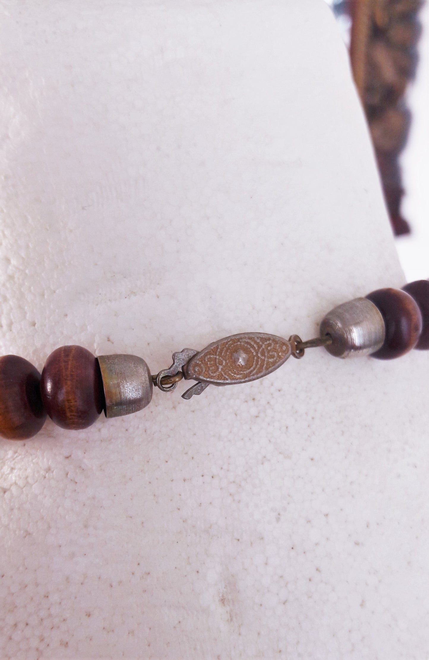 Wooden Gold Bead Multi Strand Necklace