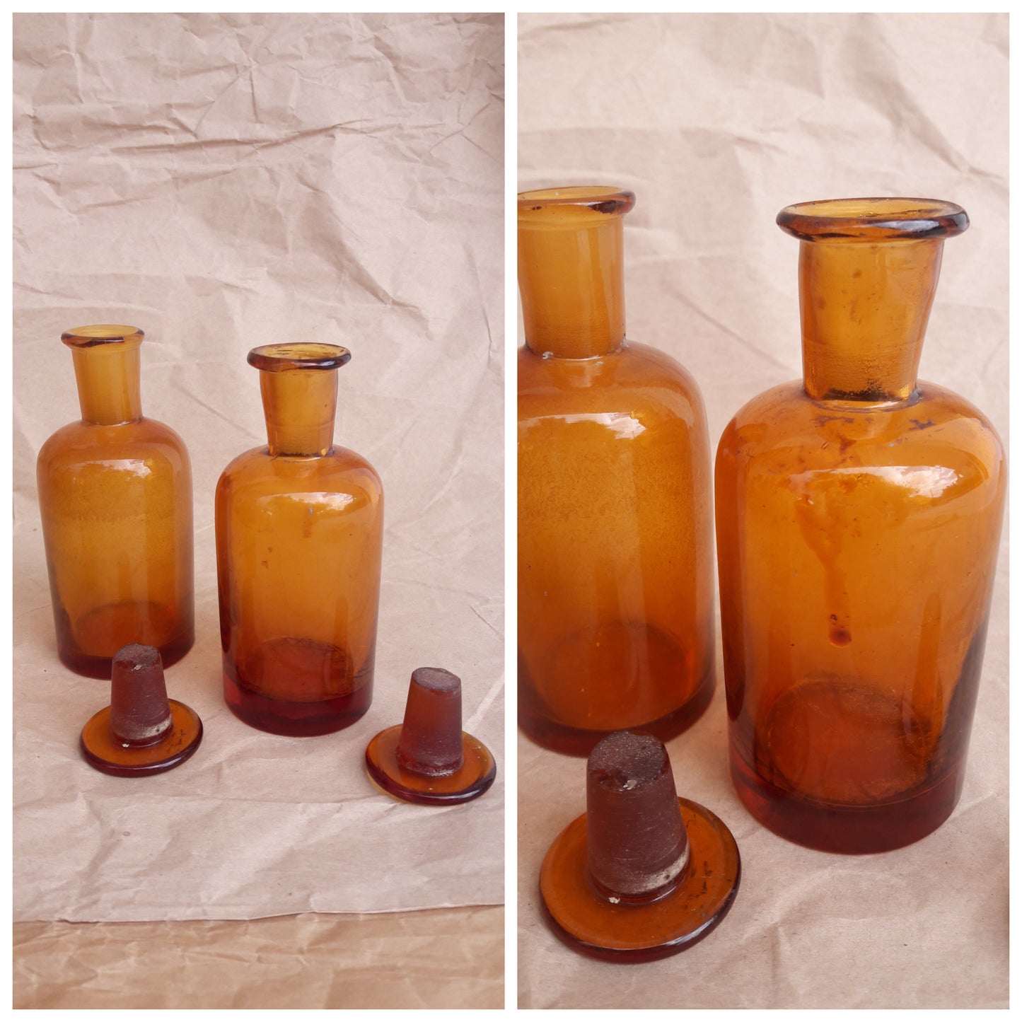 Vintage Glass Apothecary Bottles