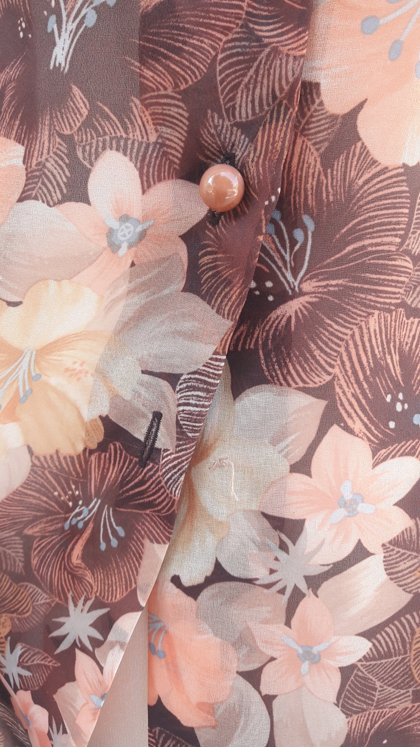 Vintage Floral Print Ruffle Shirt