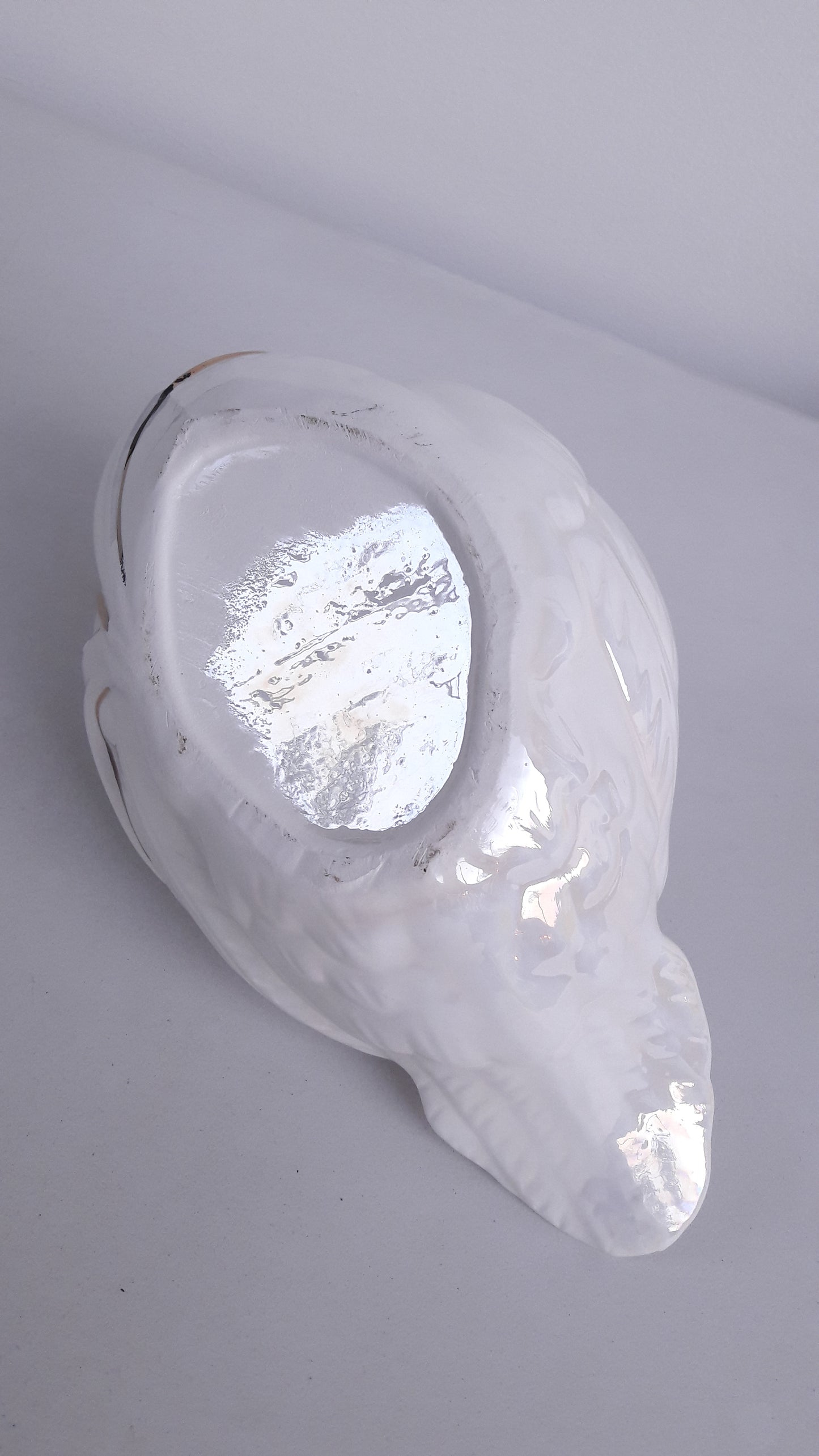 Vintage Pearlescent Ceramic Swan Planter