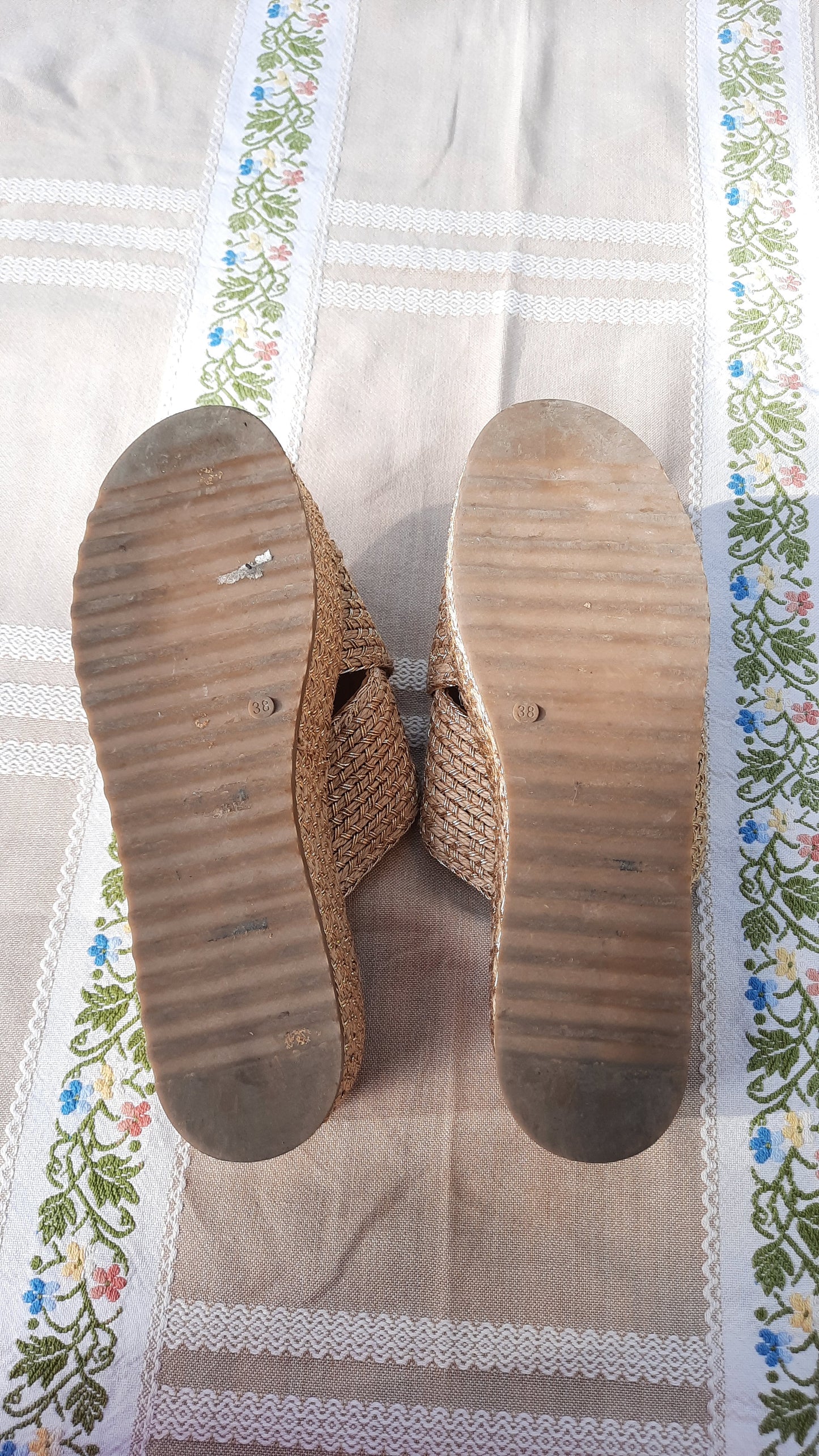 Gold Braided Summer Flatforms