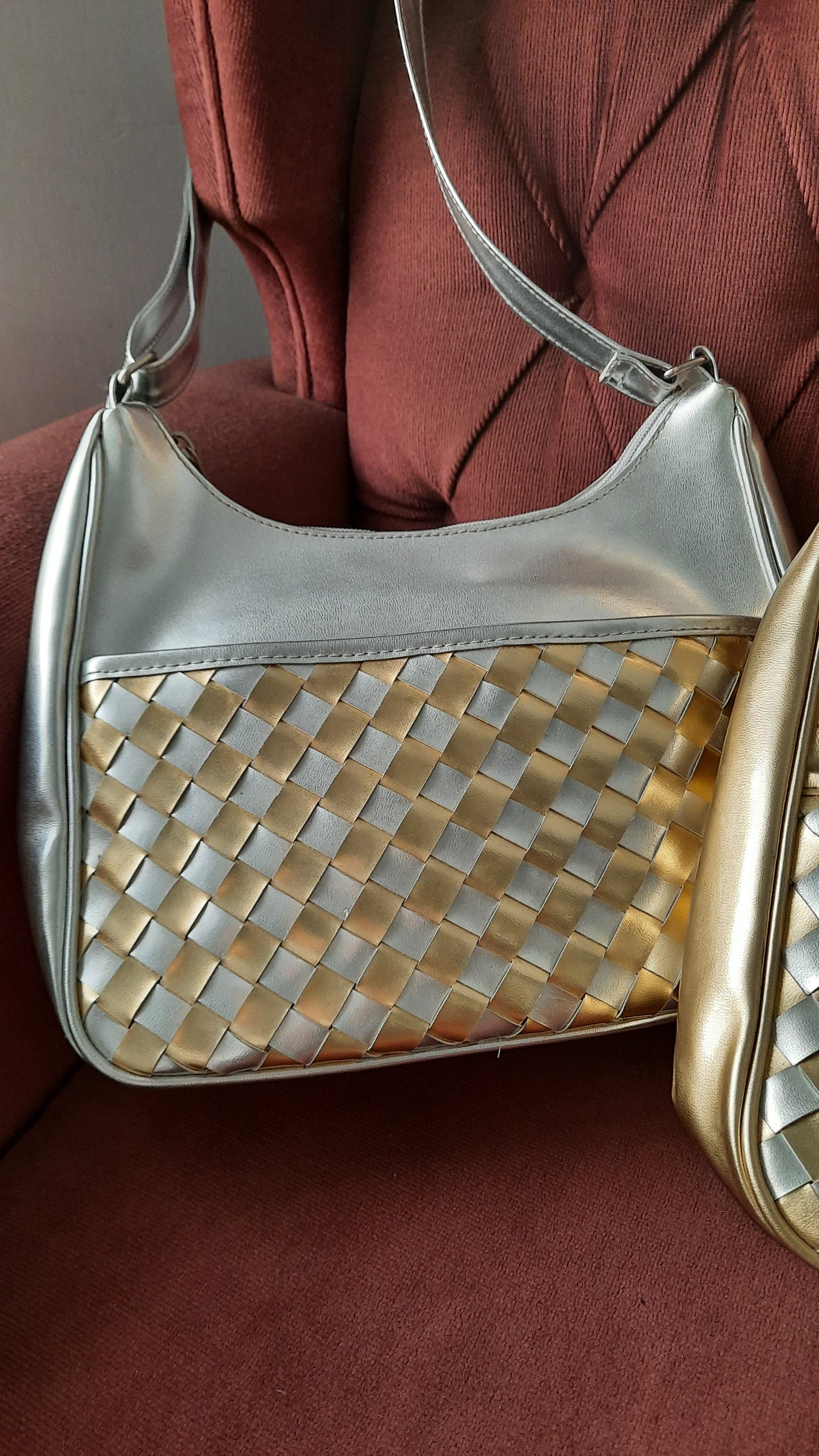 Vintage Vegan Checkerboard Handbag