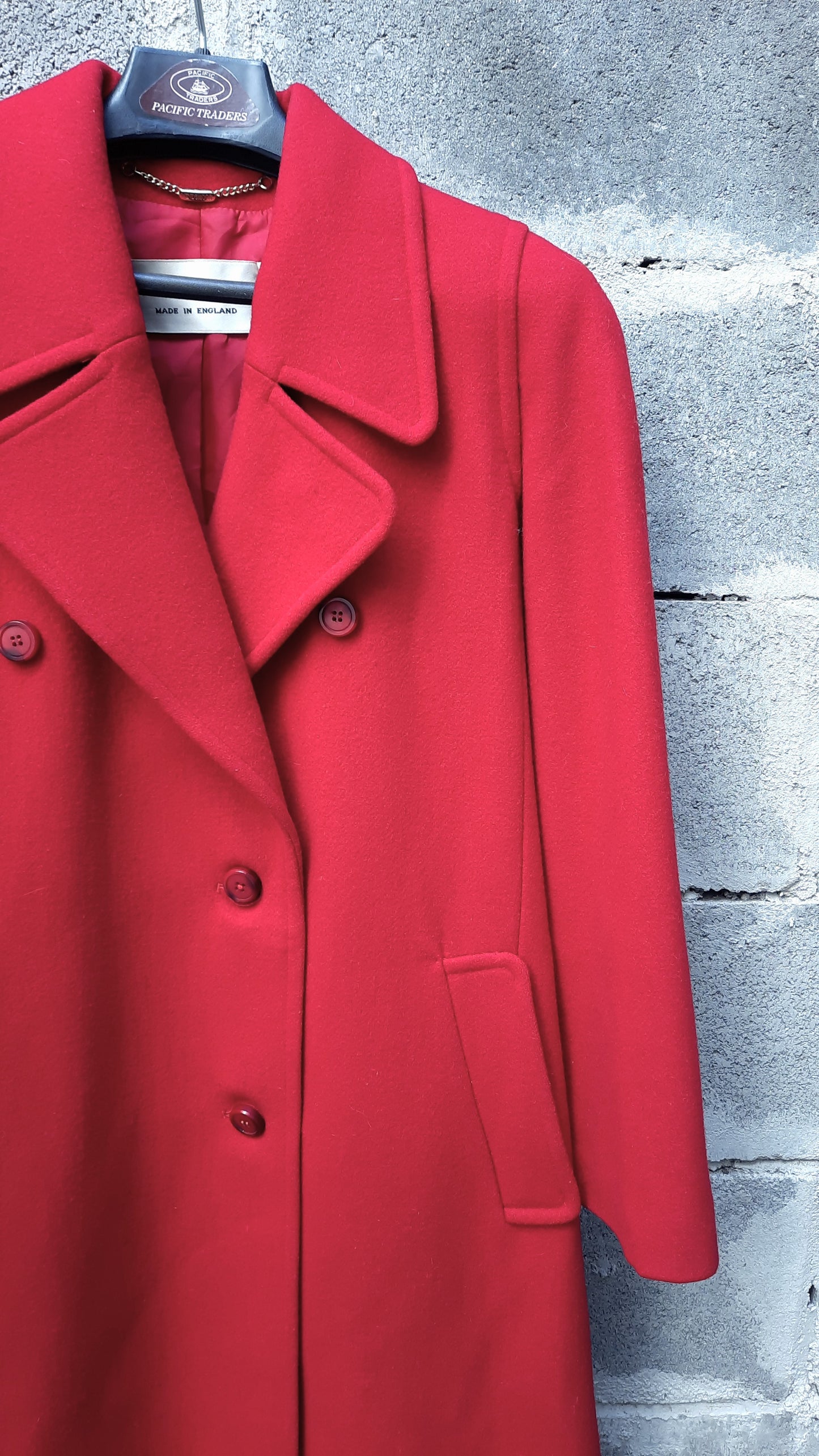 Vintage Windsmoor Long Red Wool Coat