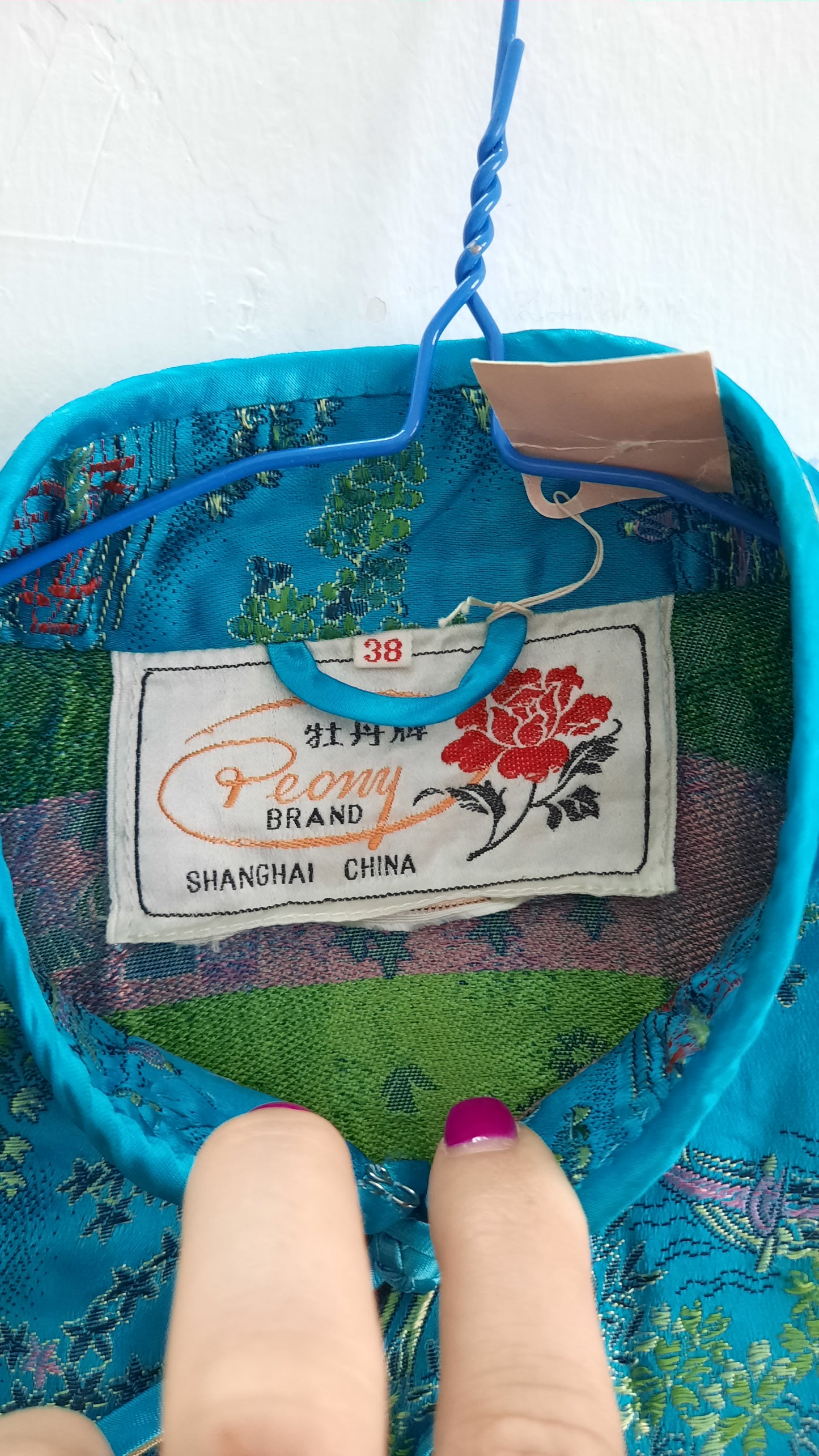 Vintage Teal Blue Authentic Cheongsam Dress