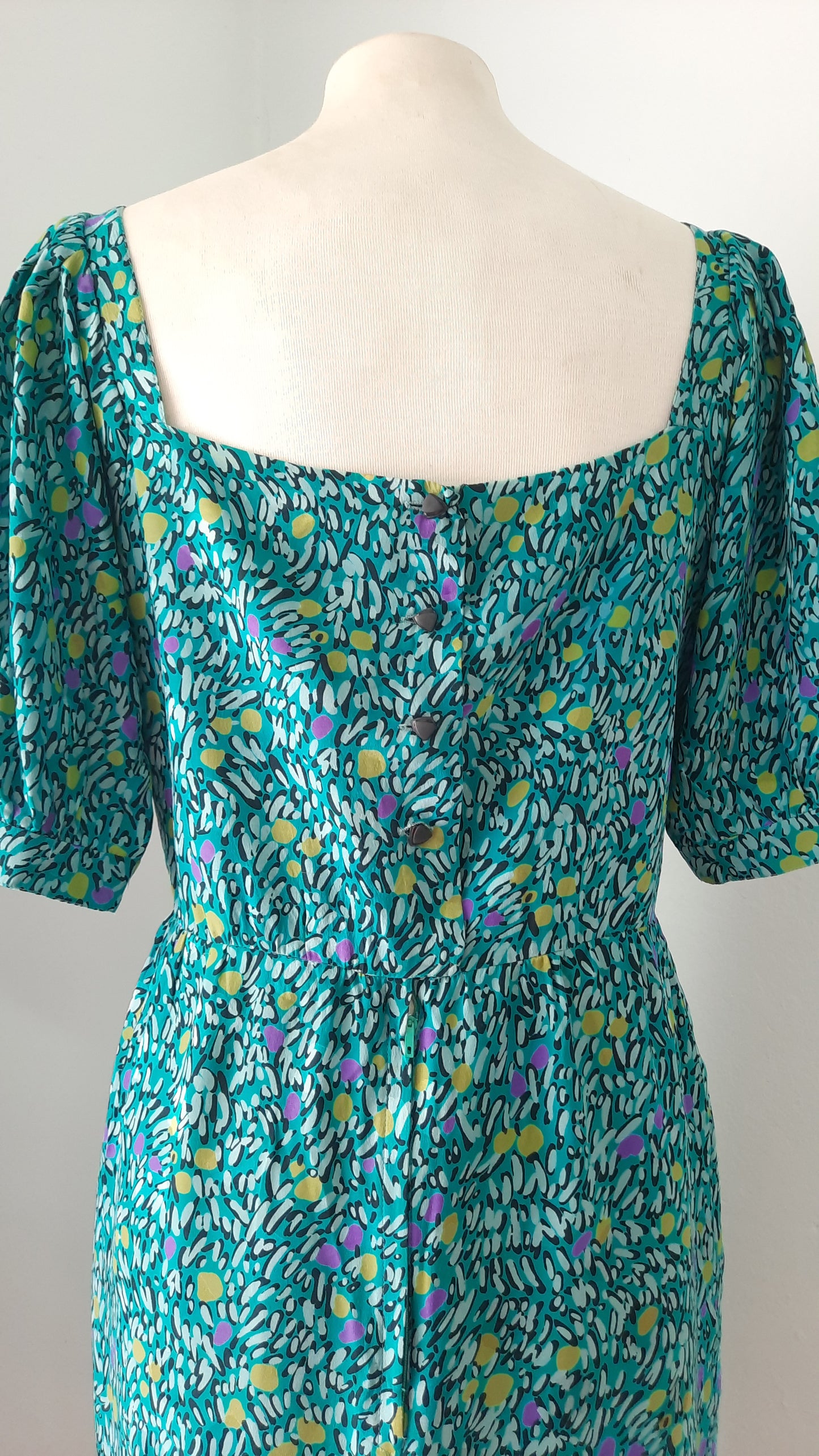 Vintage Custom Made Silk Cocktail Dress