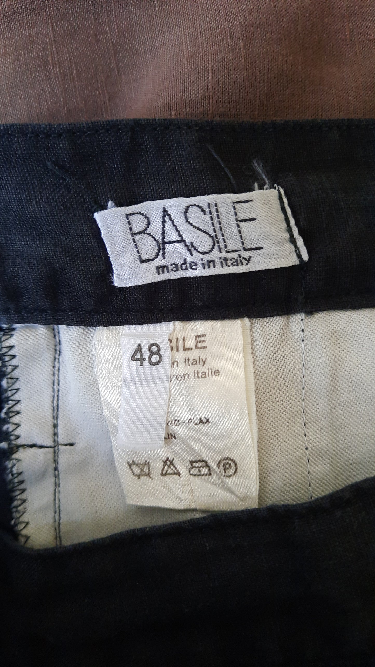 Vintage Basile Classic Black Linen Shorts