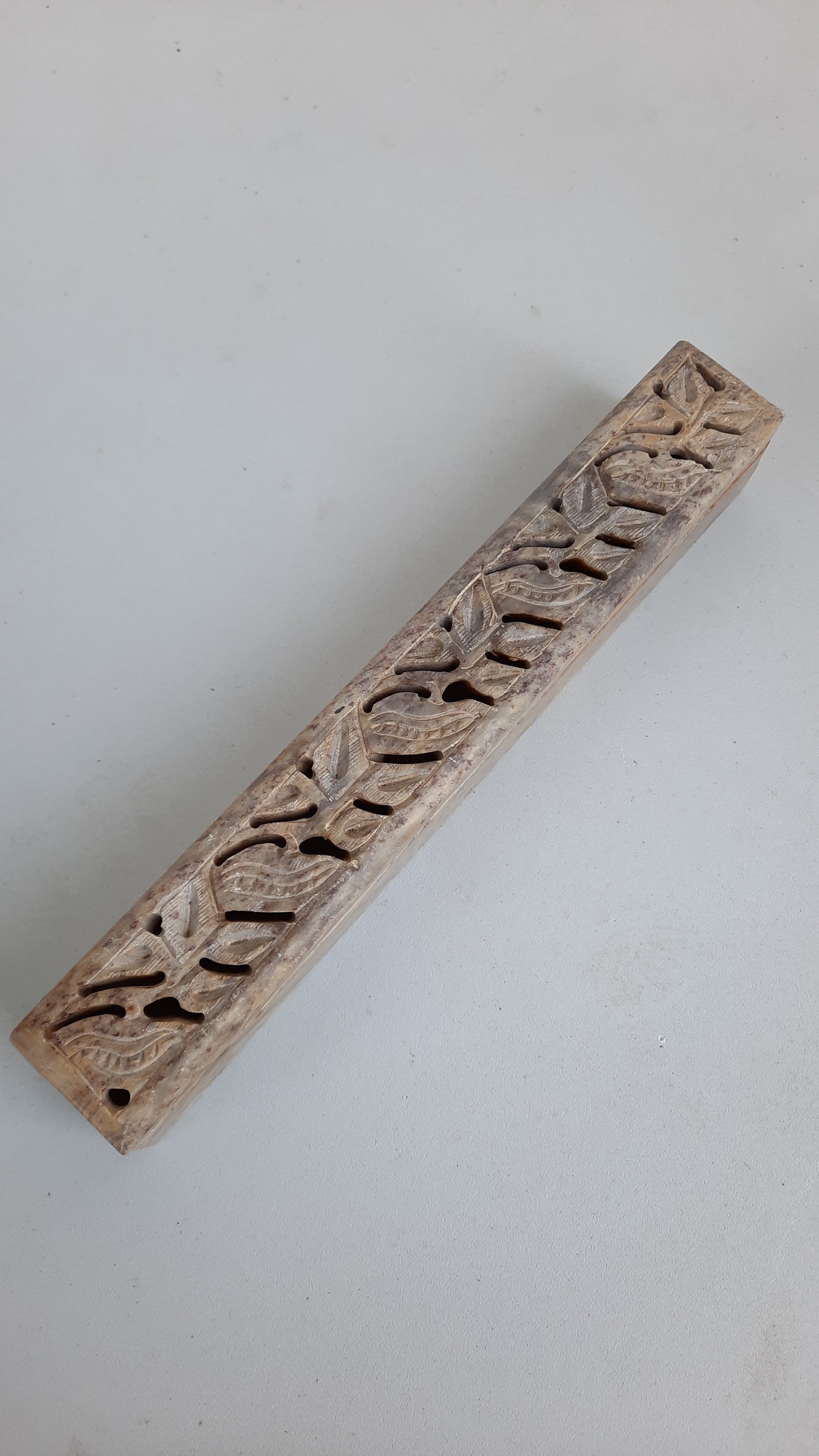 Carved Soapstone Incense Burner Box & Holder