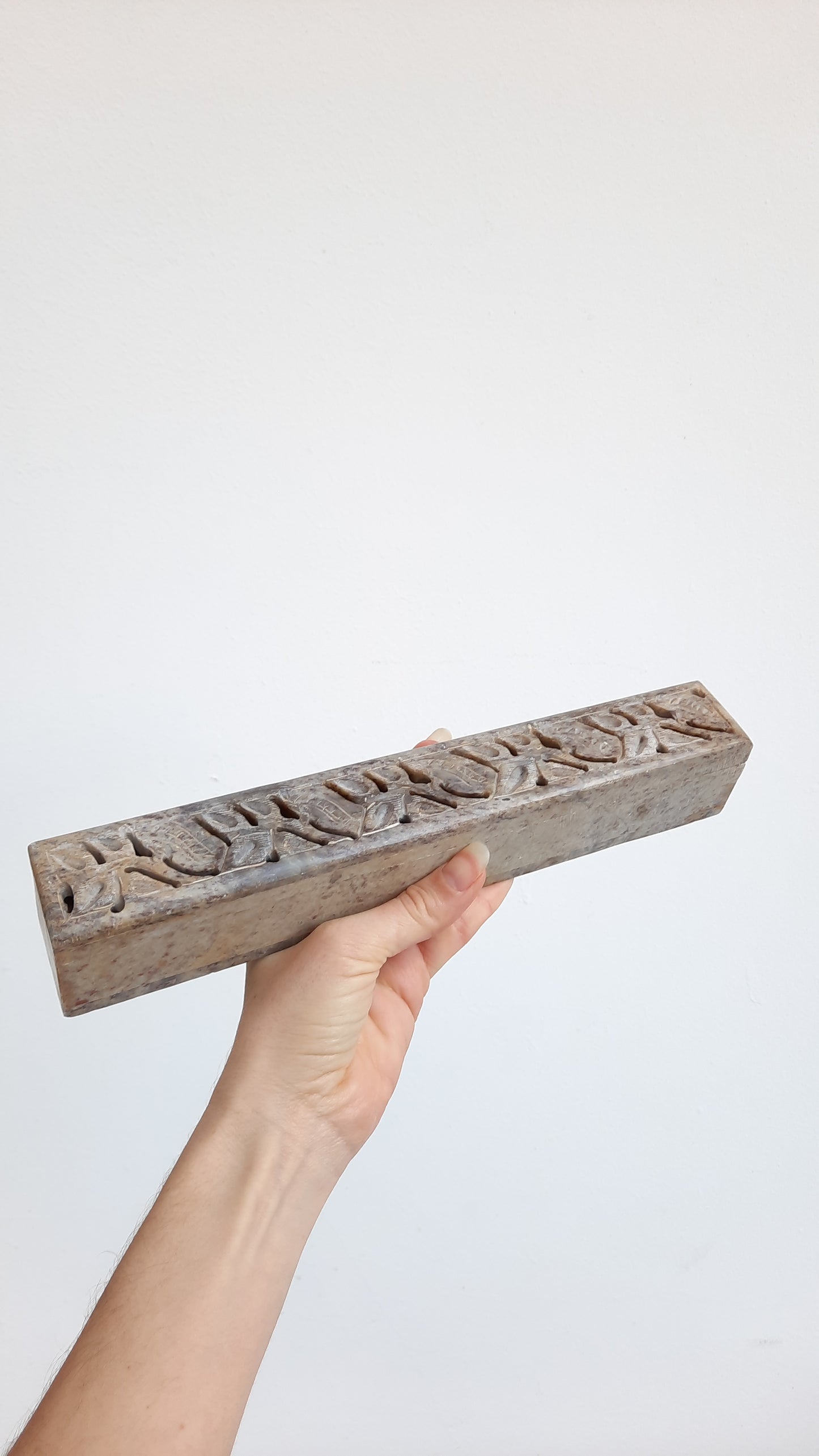 Carved Soapstone Incense Burner Box & Holder