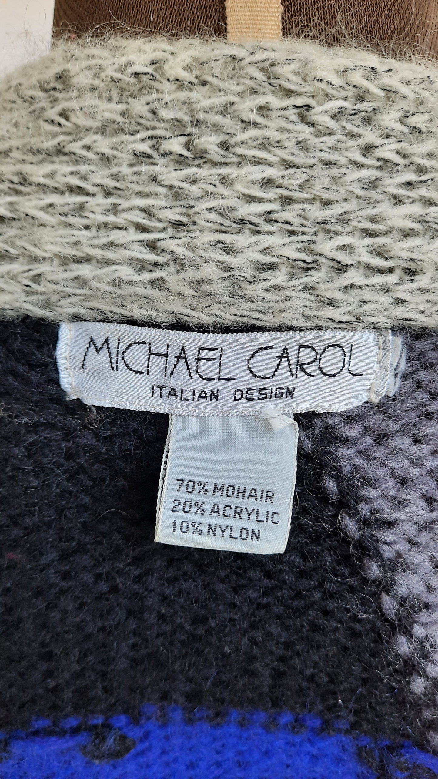 Vintage Italian Mohair Mix Long Knit Coat