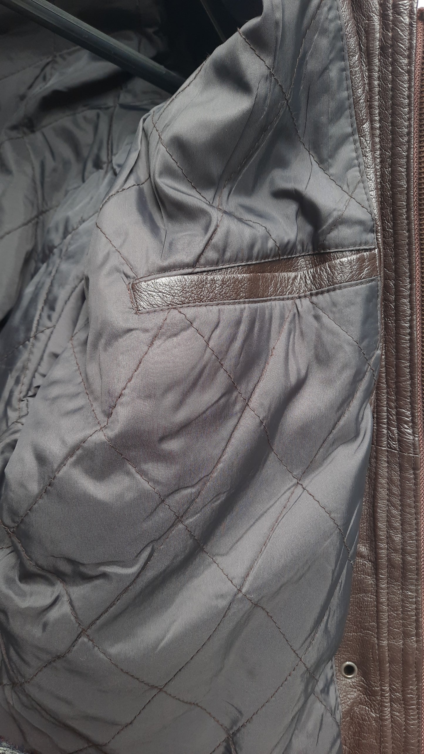 Vintage Real Leather Brown/Black Unisex Coat