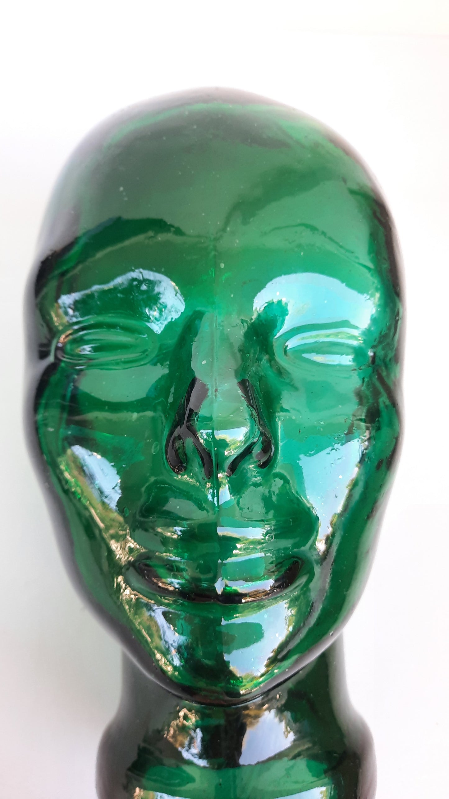 Vintage Green Glass Mannequin Head