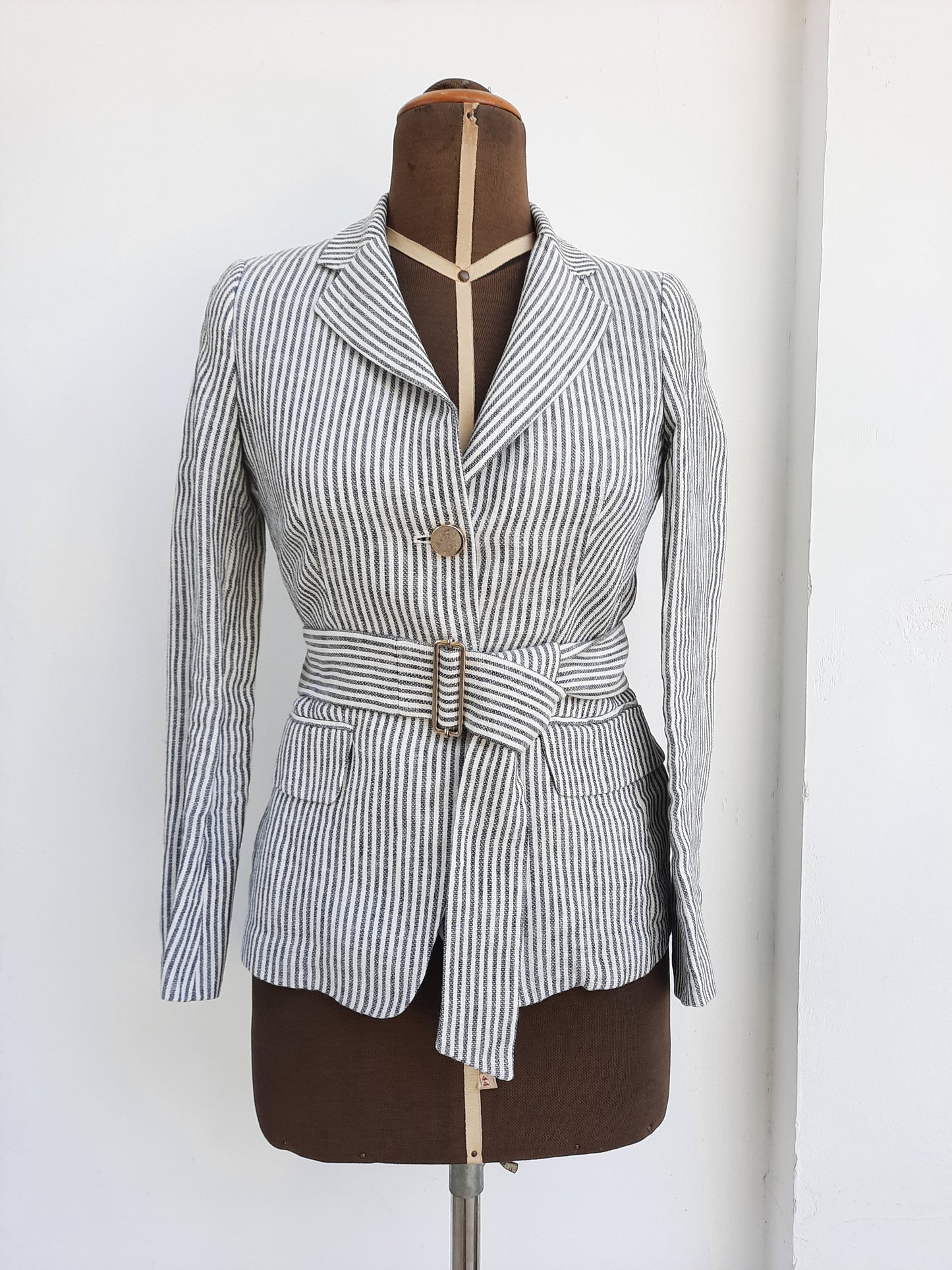 Max Mara Lightweight Striped Linen Blazer