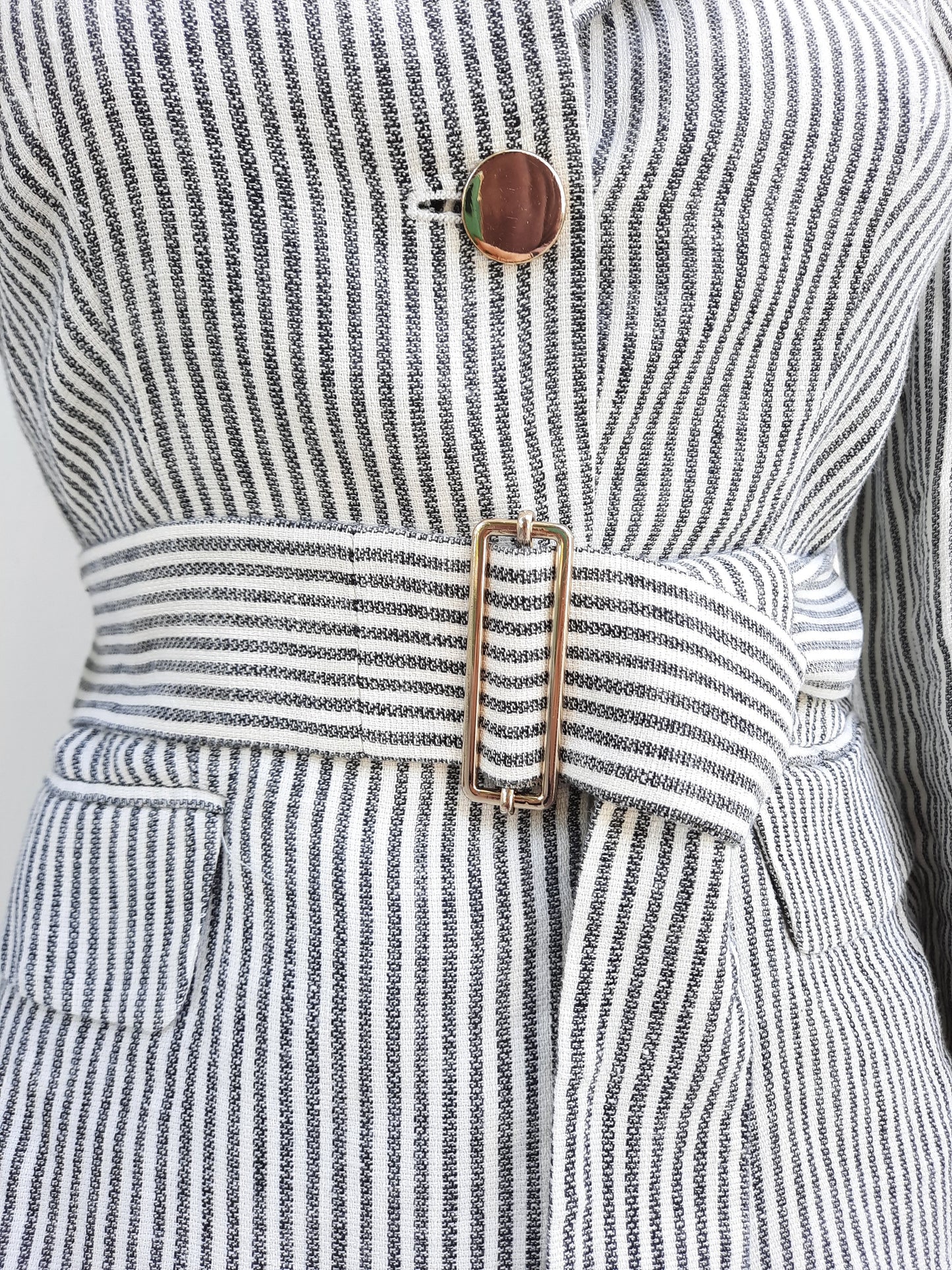 Max Mara Lightweight Striped Linen Blazer