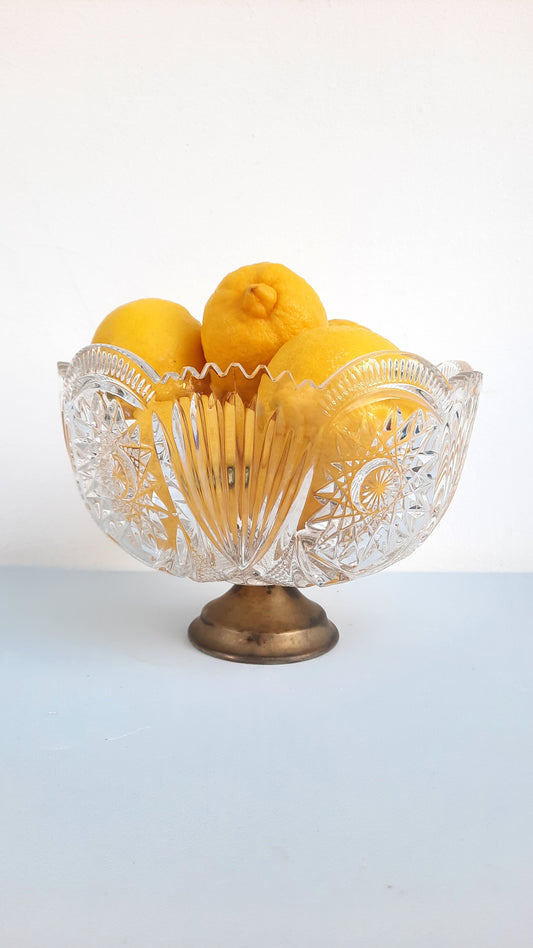 Vintage Crystal & Silver Plated Fruit Bowl