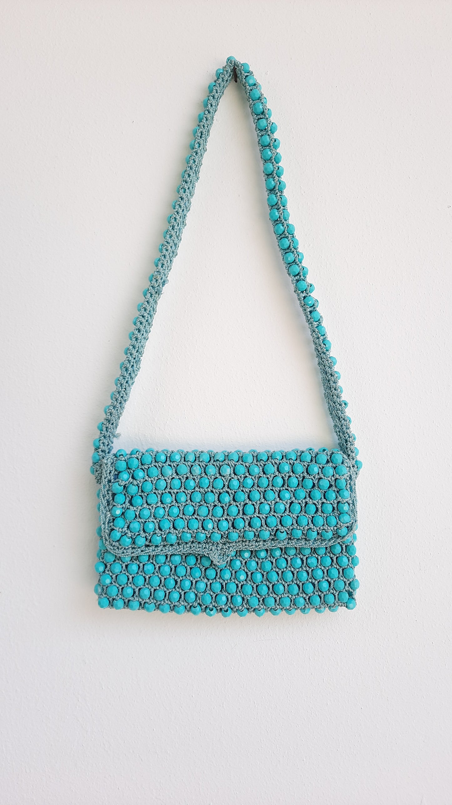 Vintage Blue1960's Beaded Mini Handbag