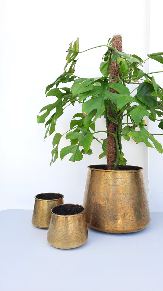 Large Brass Egyptian Planters