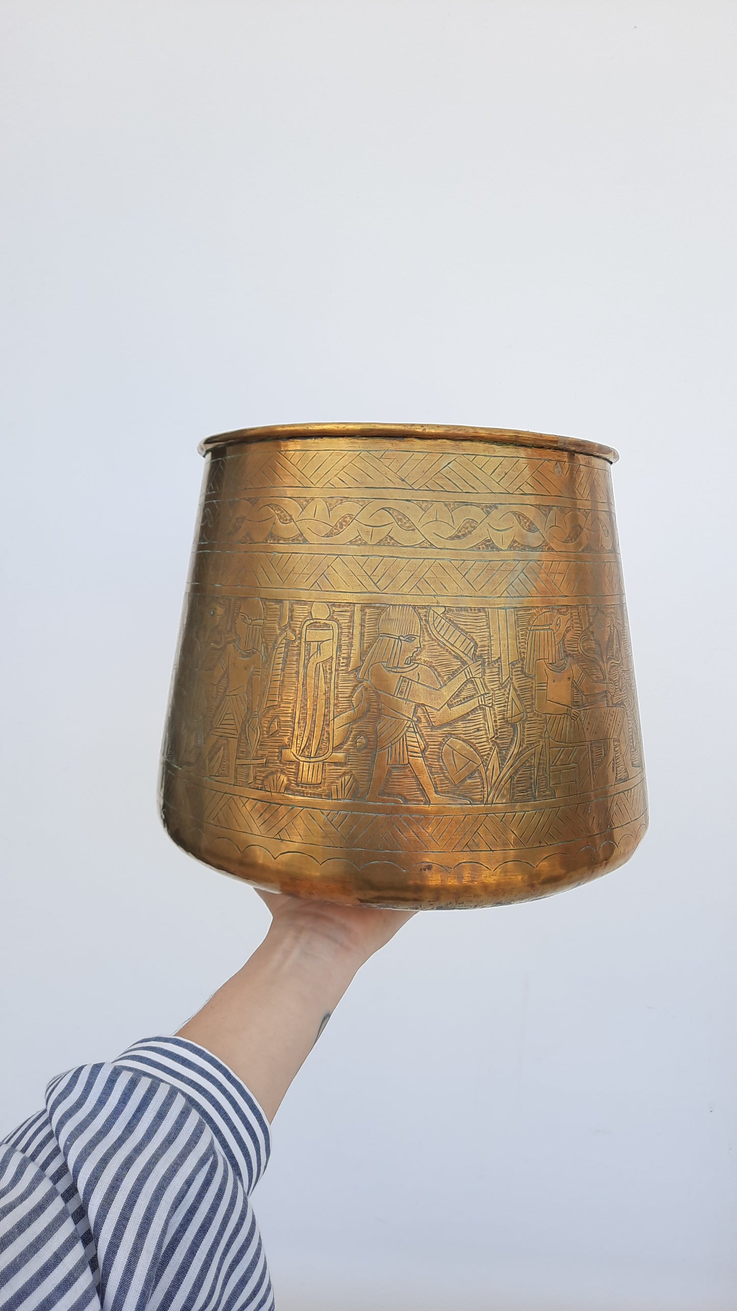 Large Brass Egyptian Planters