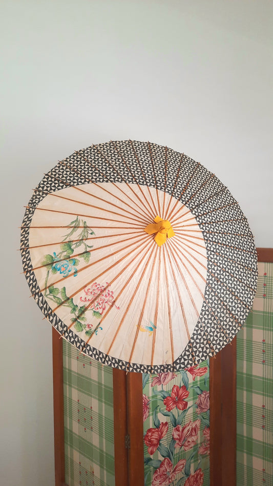 Vintage Chinese Paper Parasol Umbrella