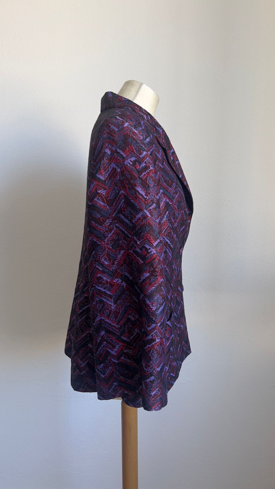 Vintage Textured Chevron Pattern Blazer