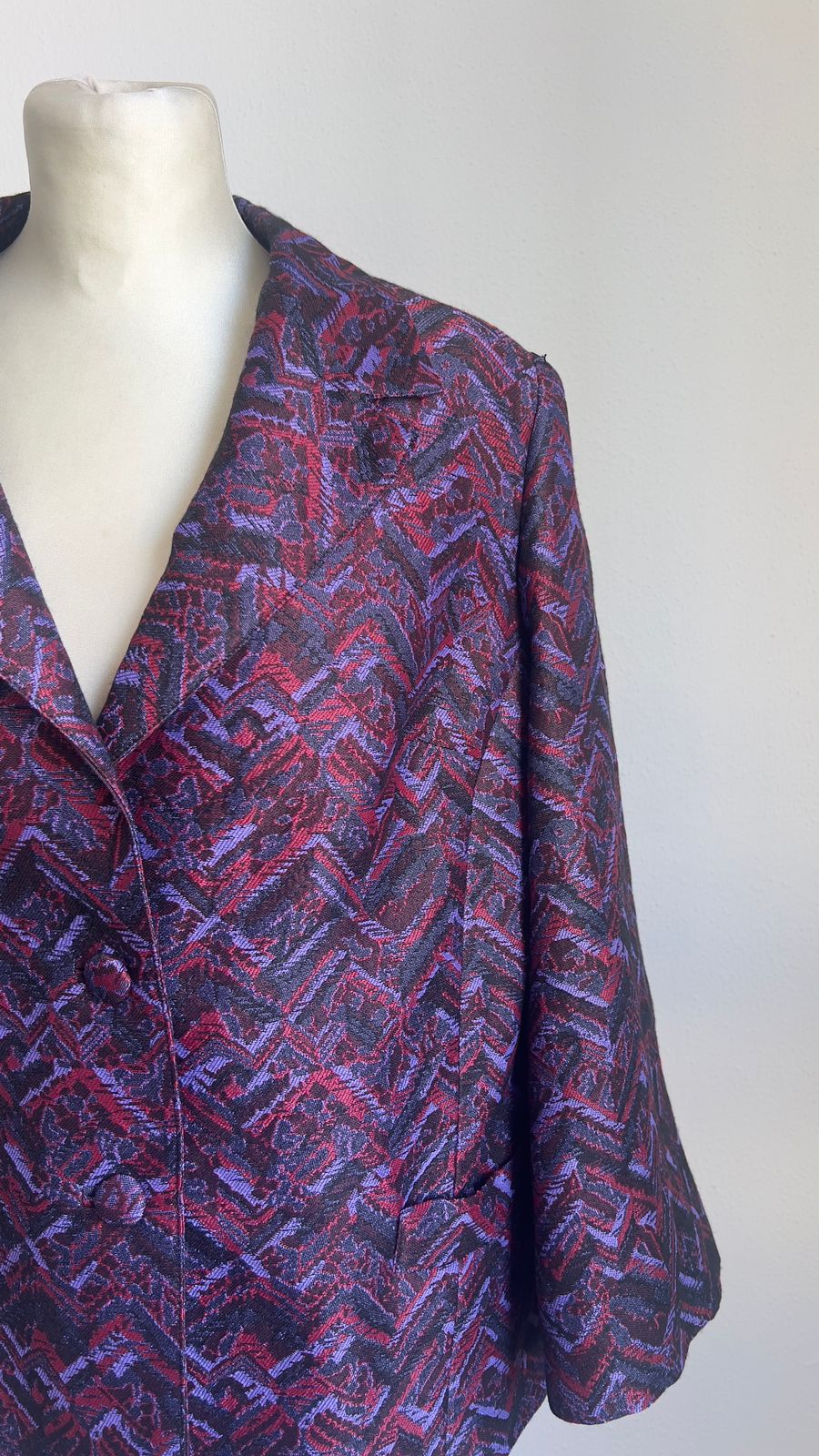 Vintage Textured Chevron Pattern Blazer