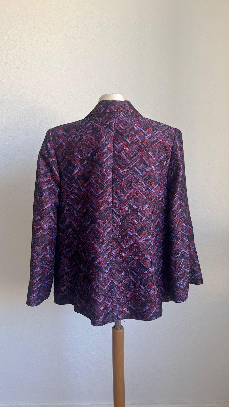 Vintage Textured Chevron Pattern Blazer