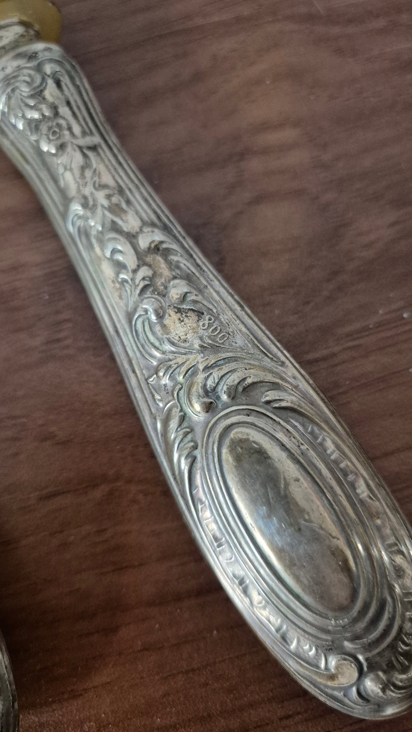 Vintage 800 Silver Horn Salad Servers