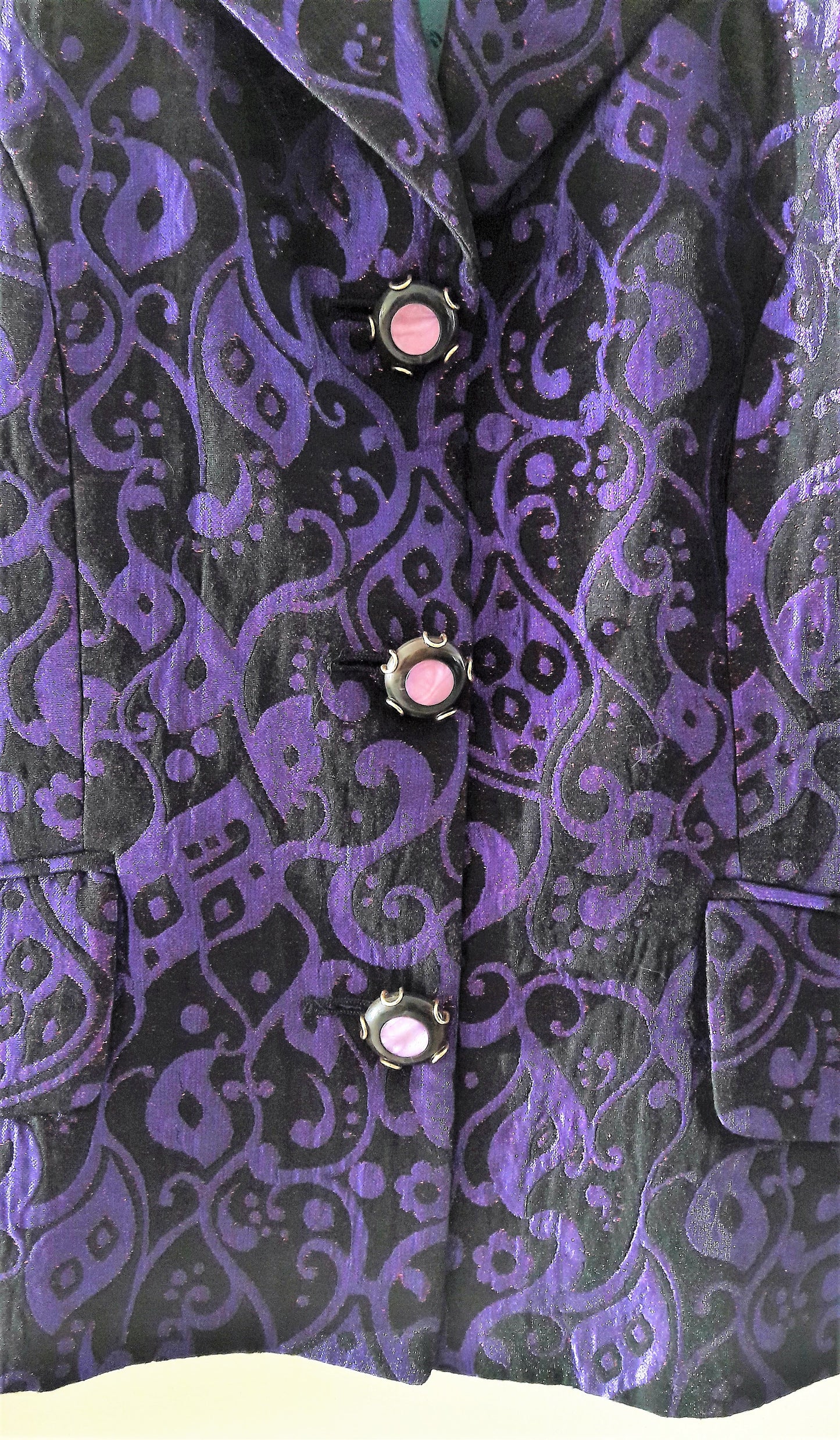Purple D&G Metallic Paisley Print Blazer