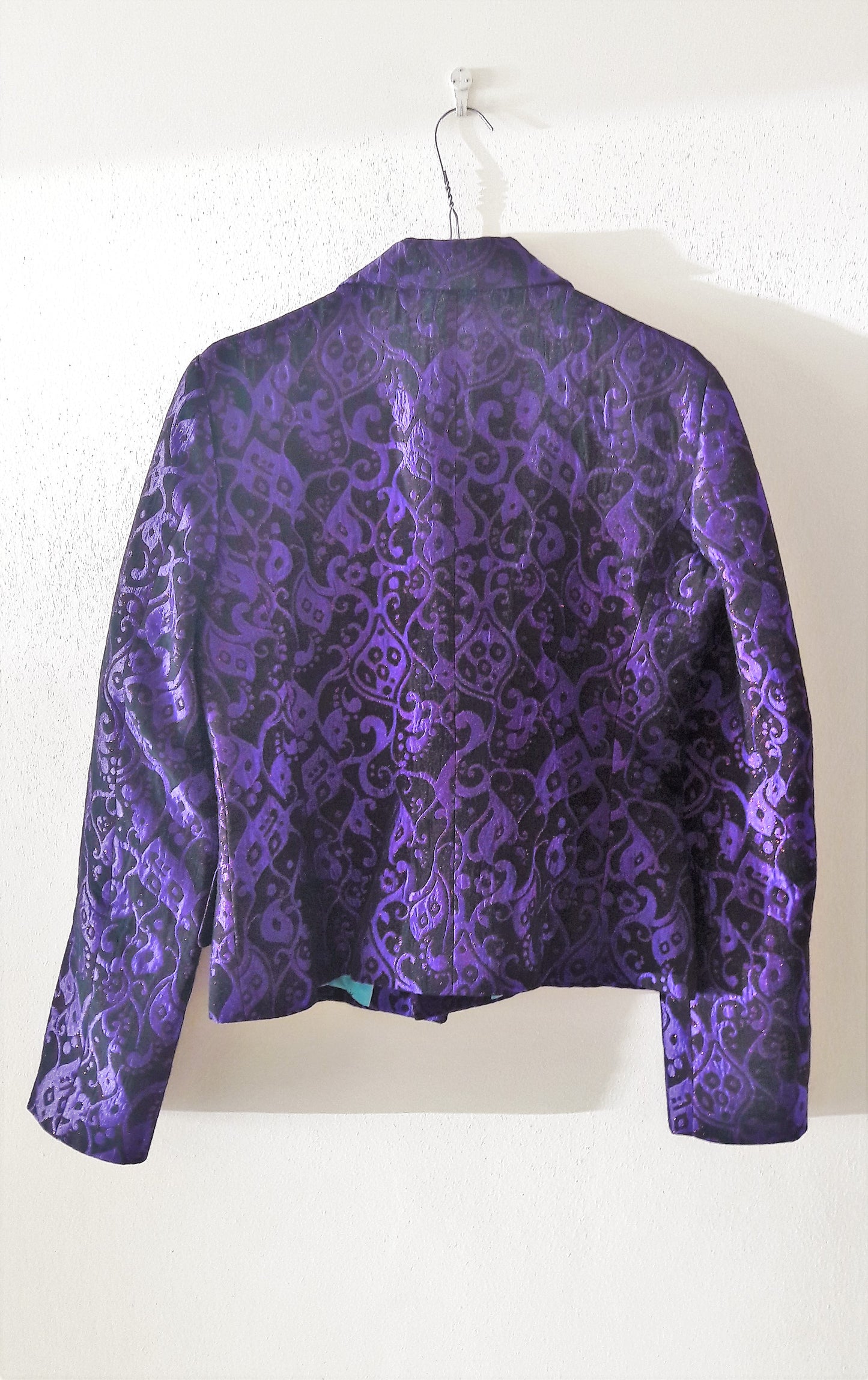 Purple D&G Metallic Paisley Print Blazer