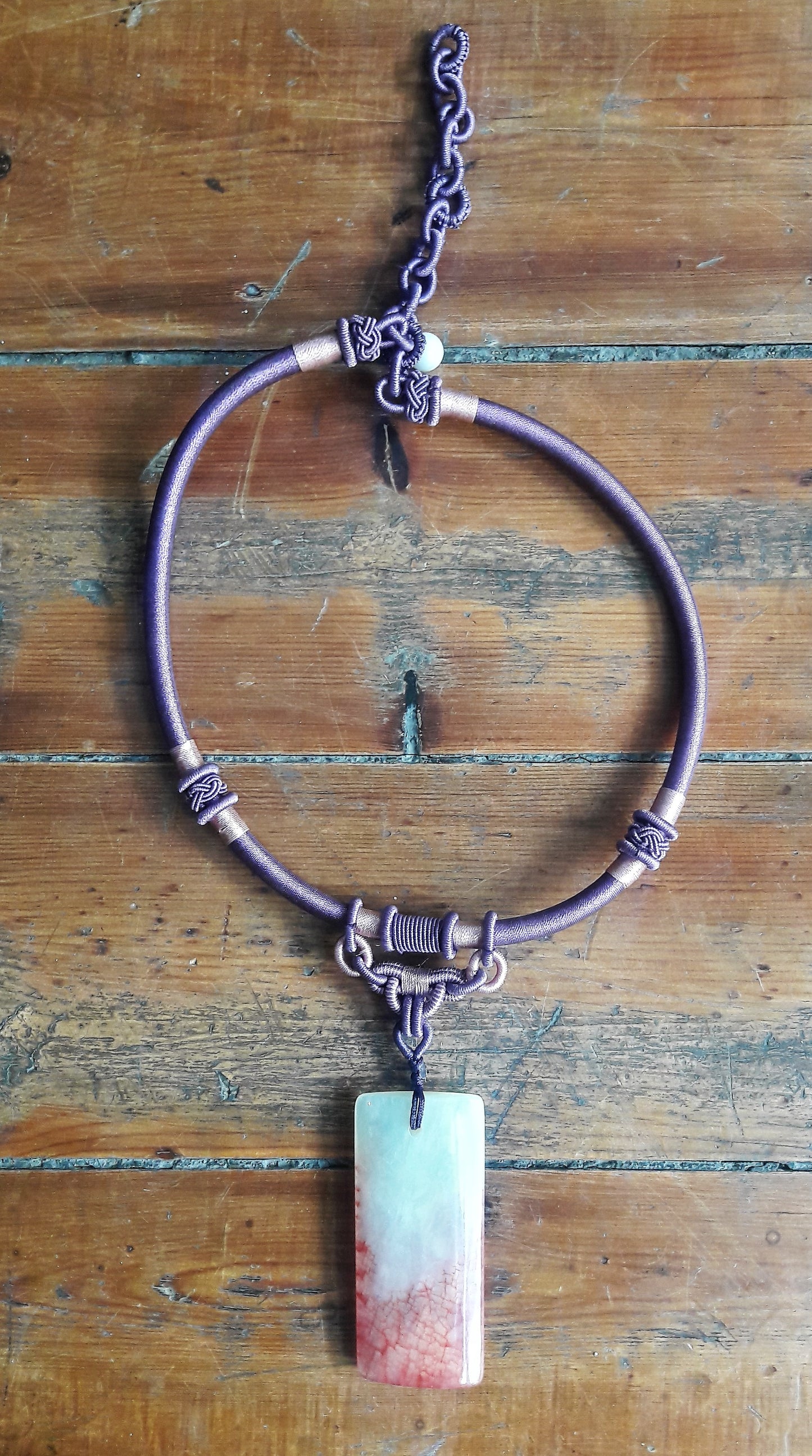 Purple Rope Pendant Choker Necklace