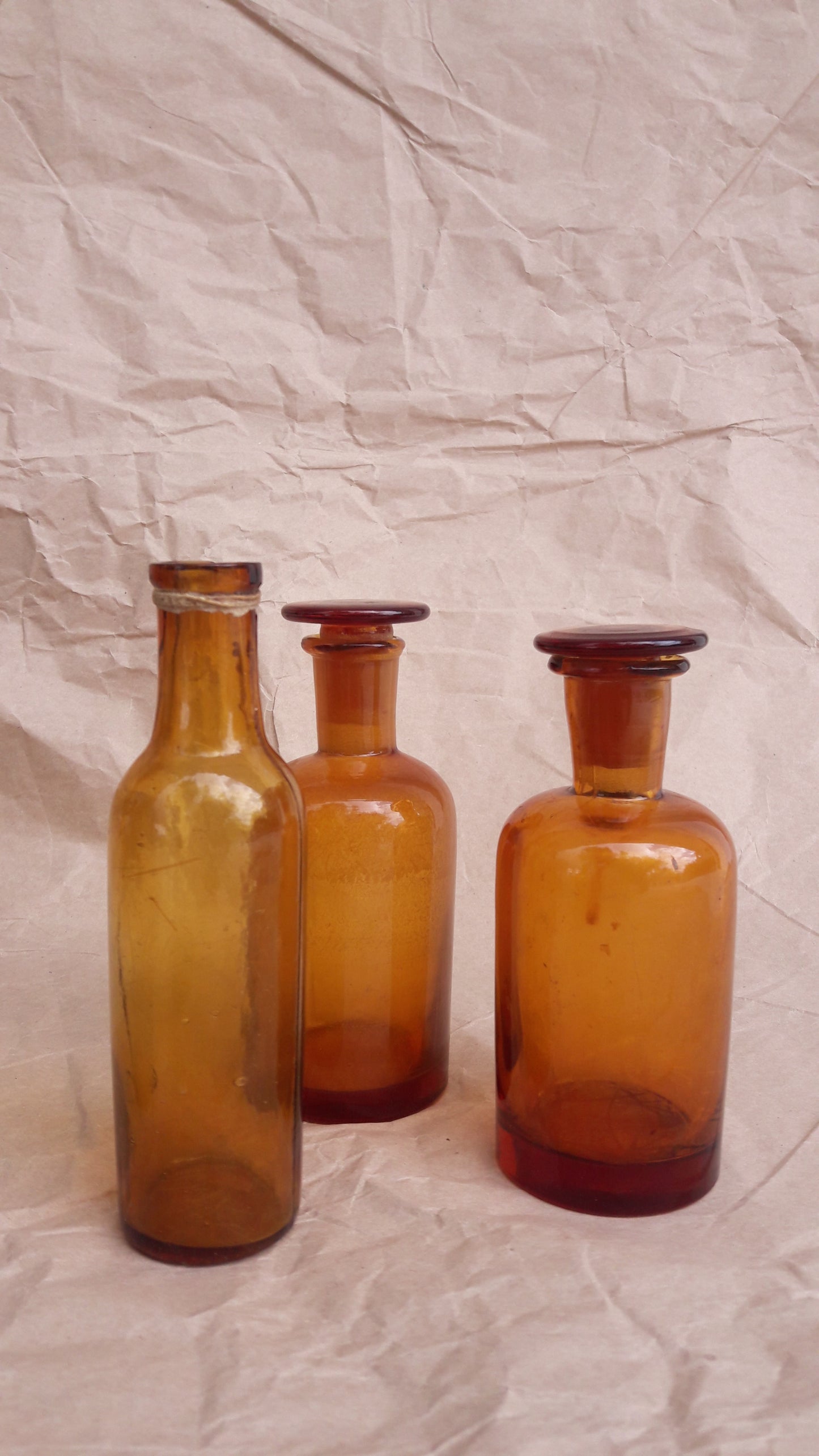 Vintage Glass Apothecary Bottles