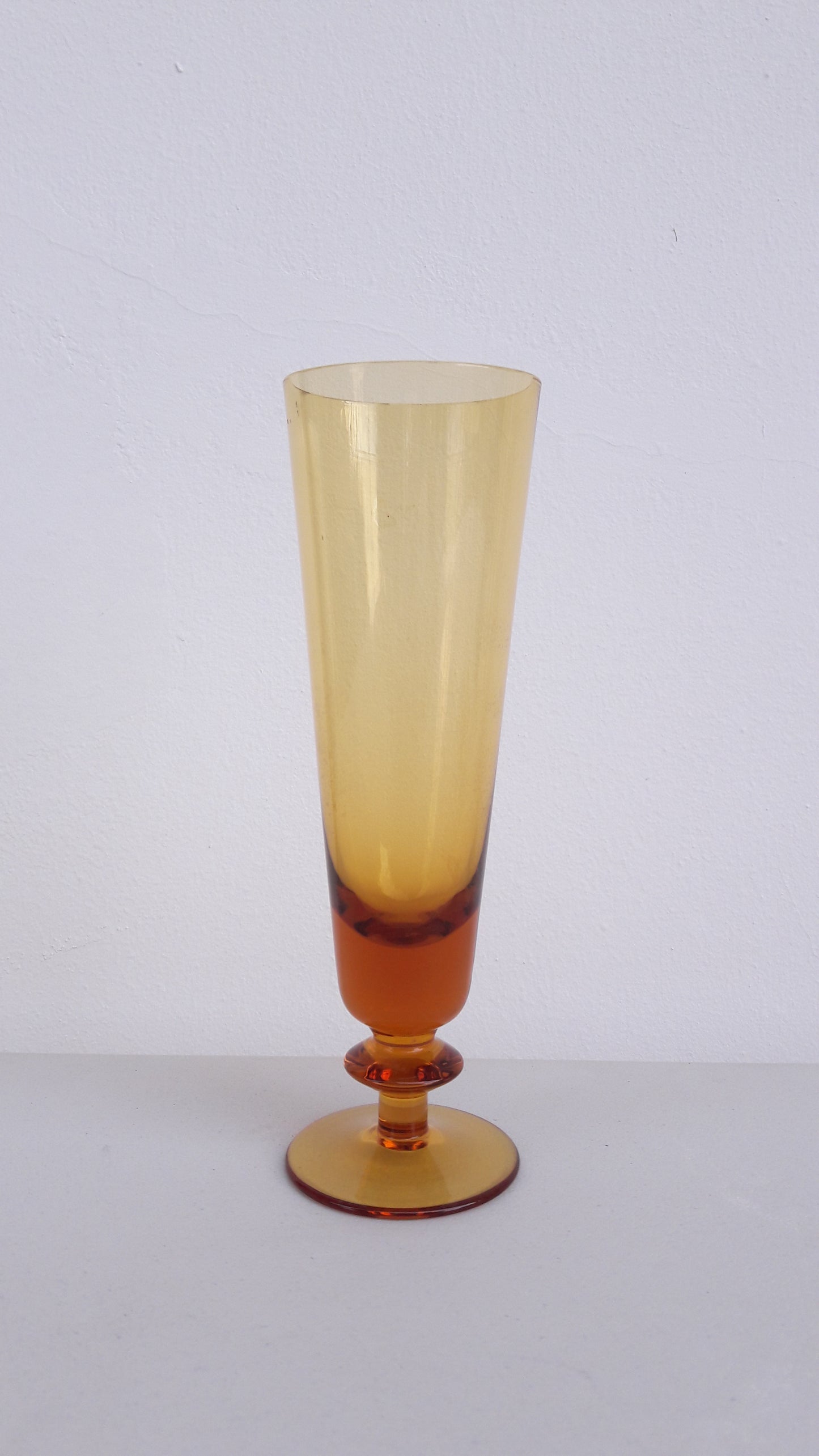 Vintage Glass Amber Design Vase