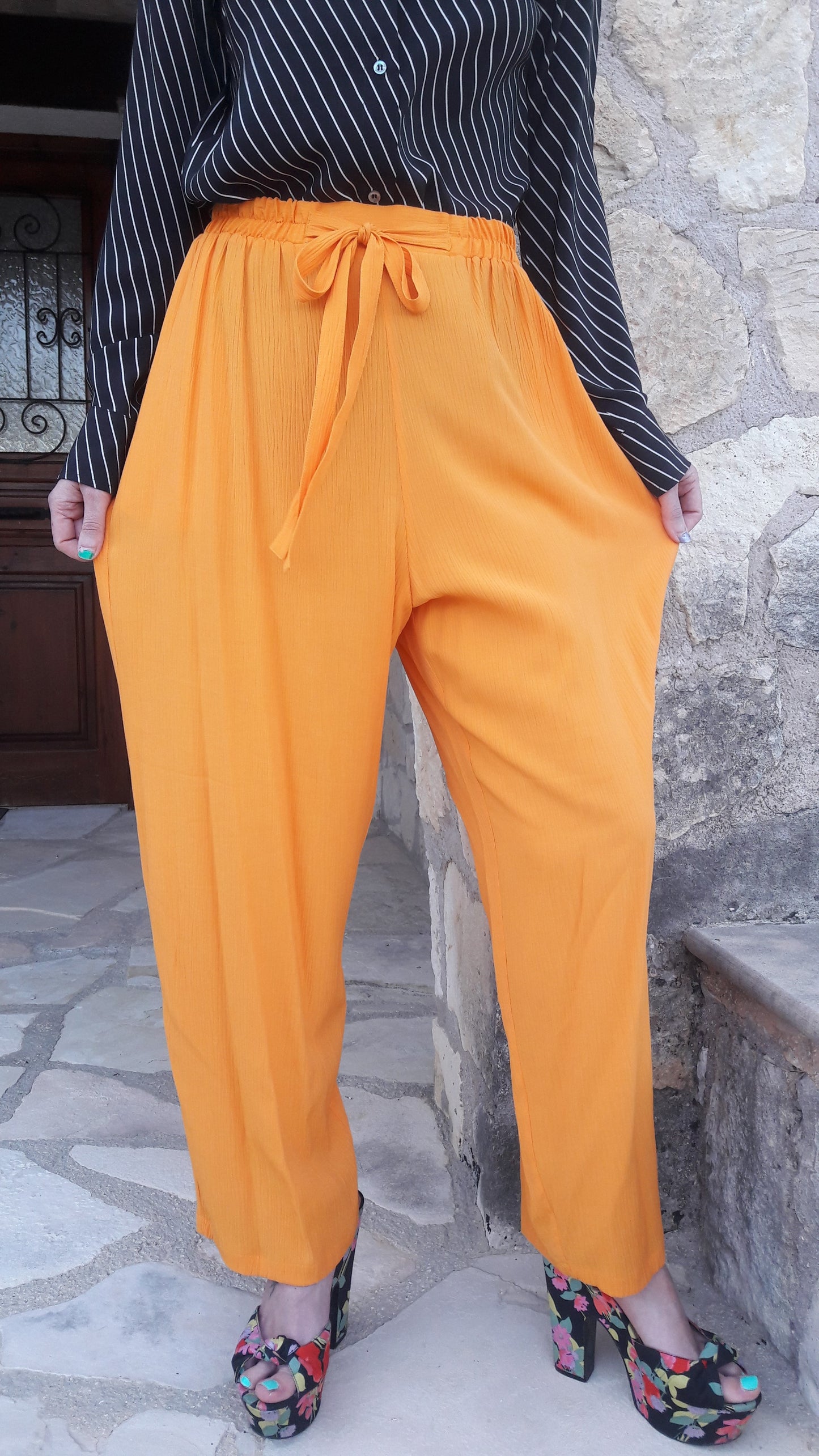 Vintge Orange Loose Fit Trousers