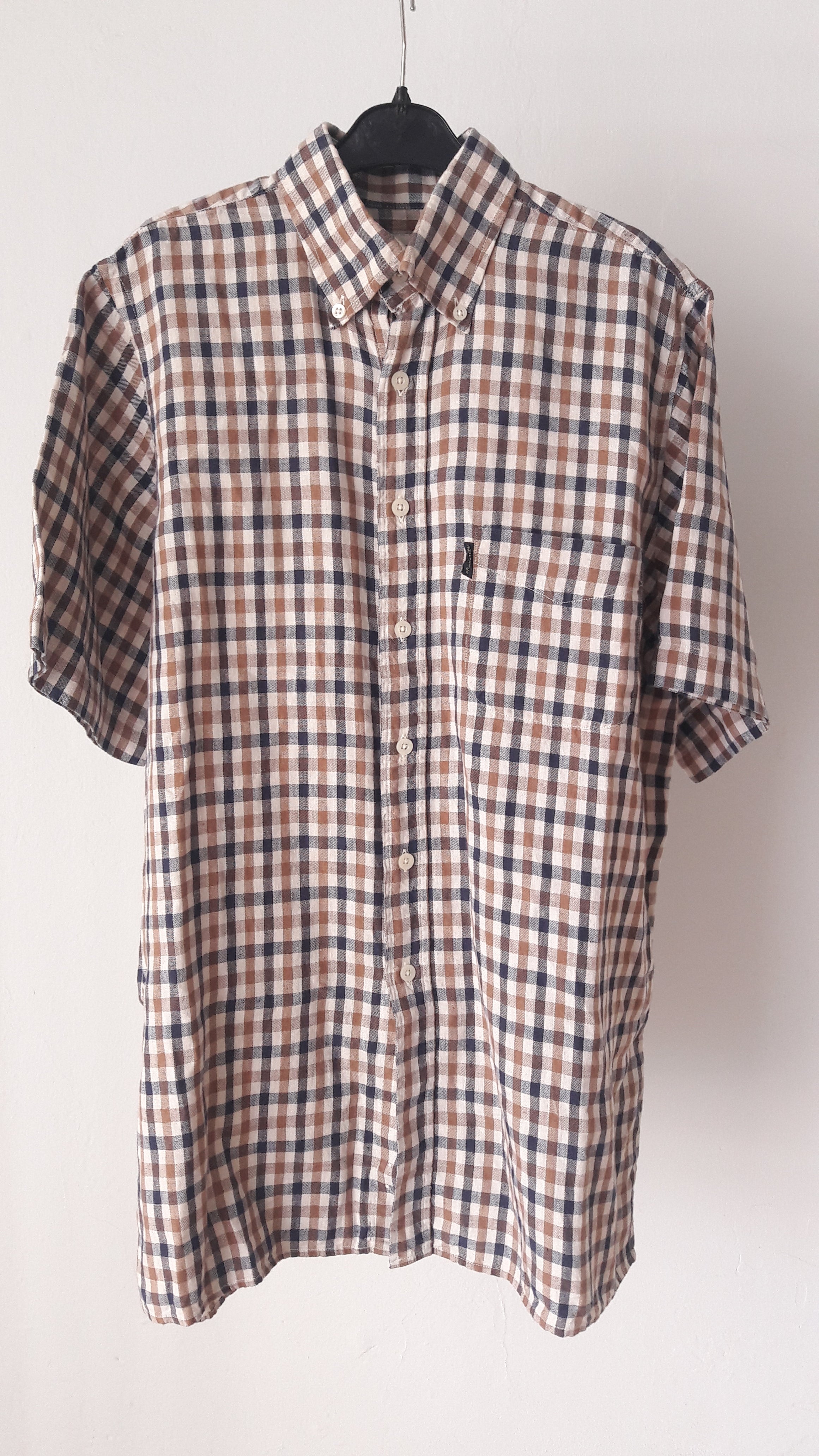 Vintage Aquascutum Gingham Linen Shirt the collective concept