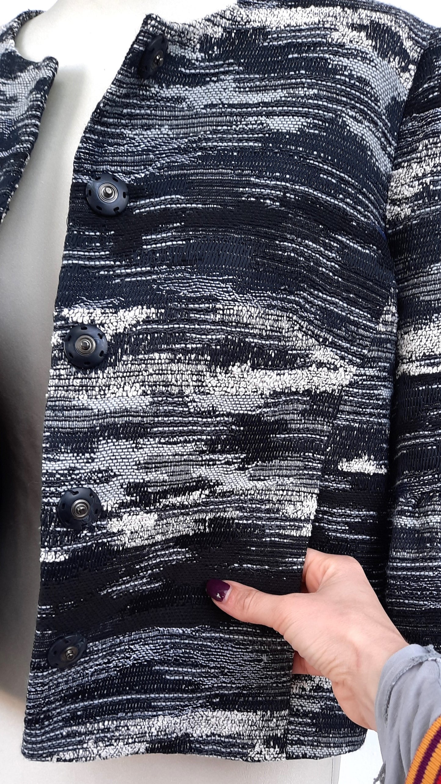 Designer Cotton Mix Textured Evening Jacket