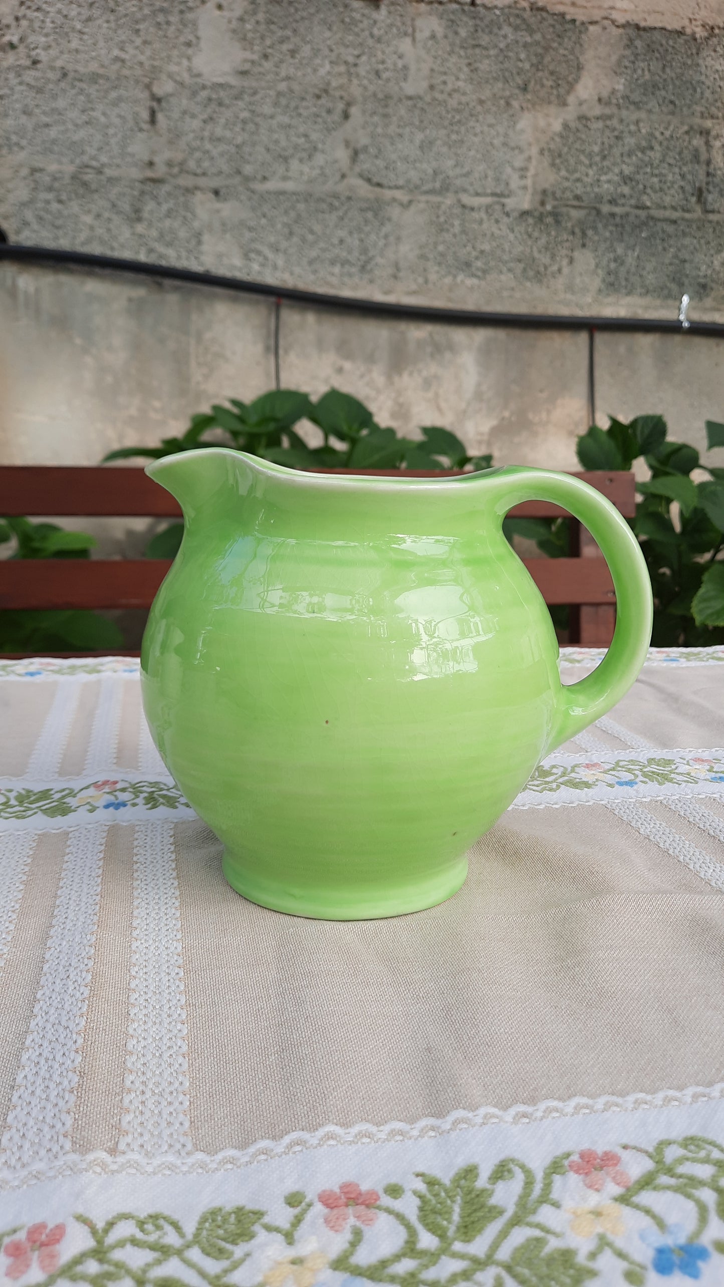 Vintage Green Crown Ducal Jug Vase