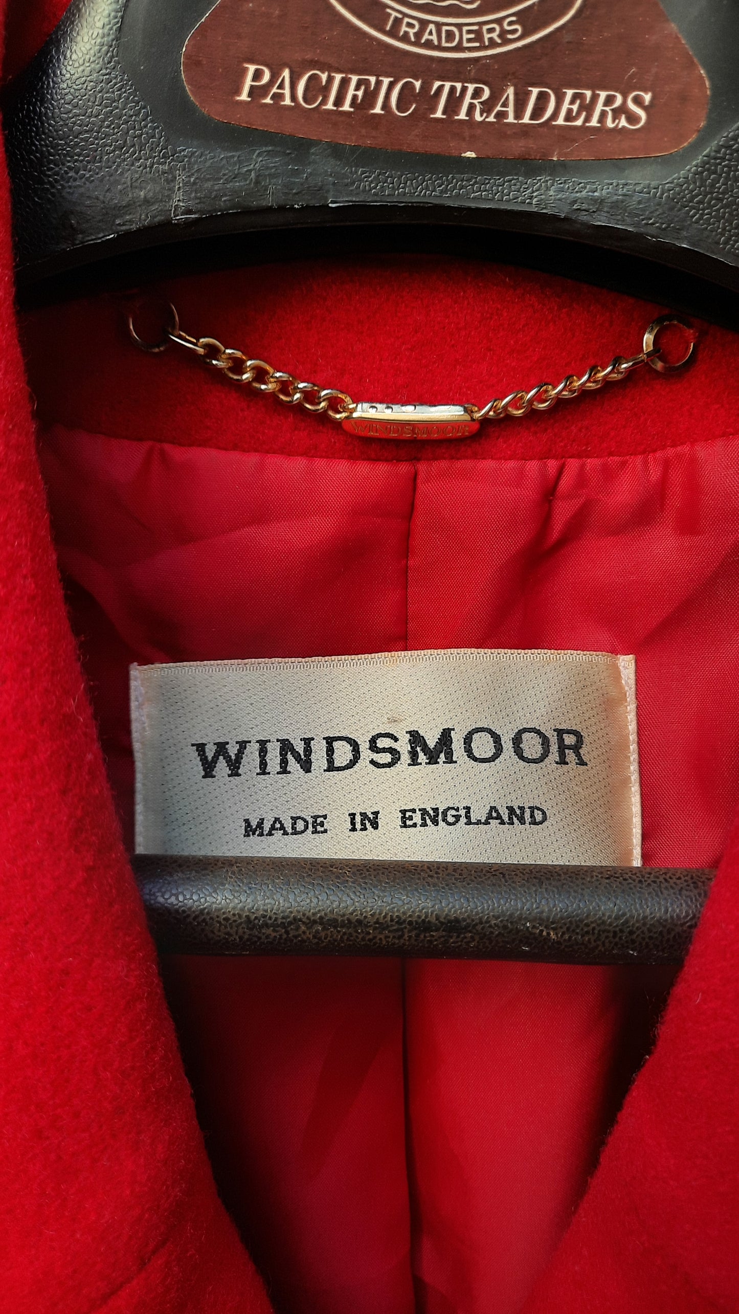 Vintage Windsmoor Long Red Wool Coat