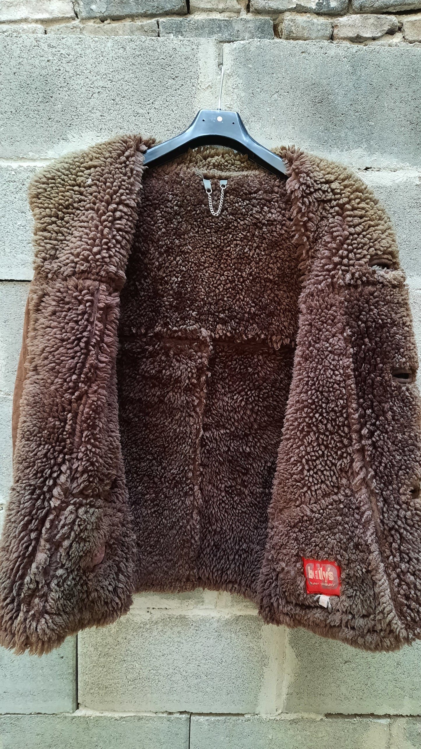 Vintage Brown Leather Sheepskin Heavy Coat