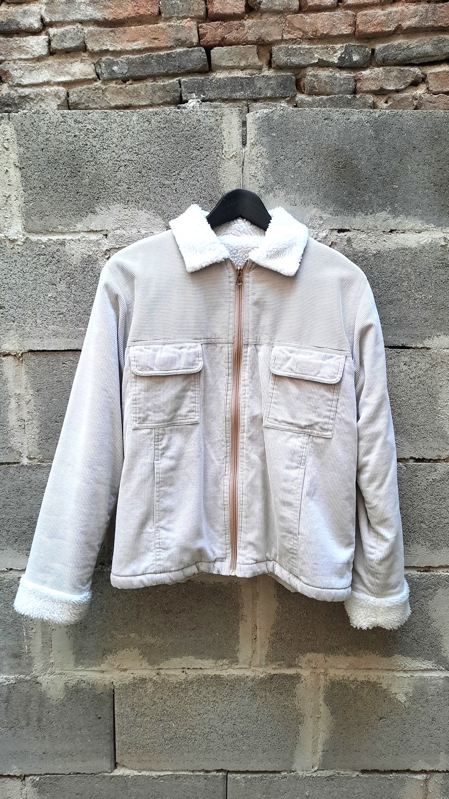 Vintage Corduroy Faux Shearling Unisex Jacket