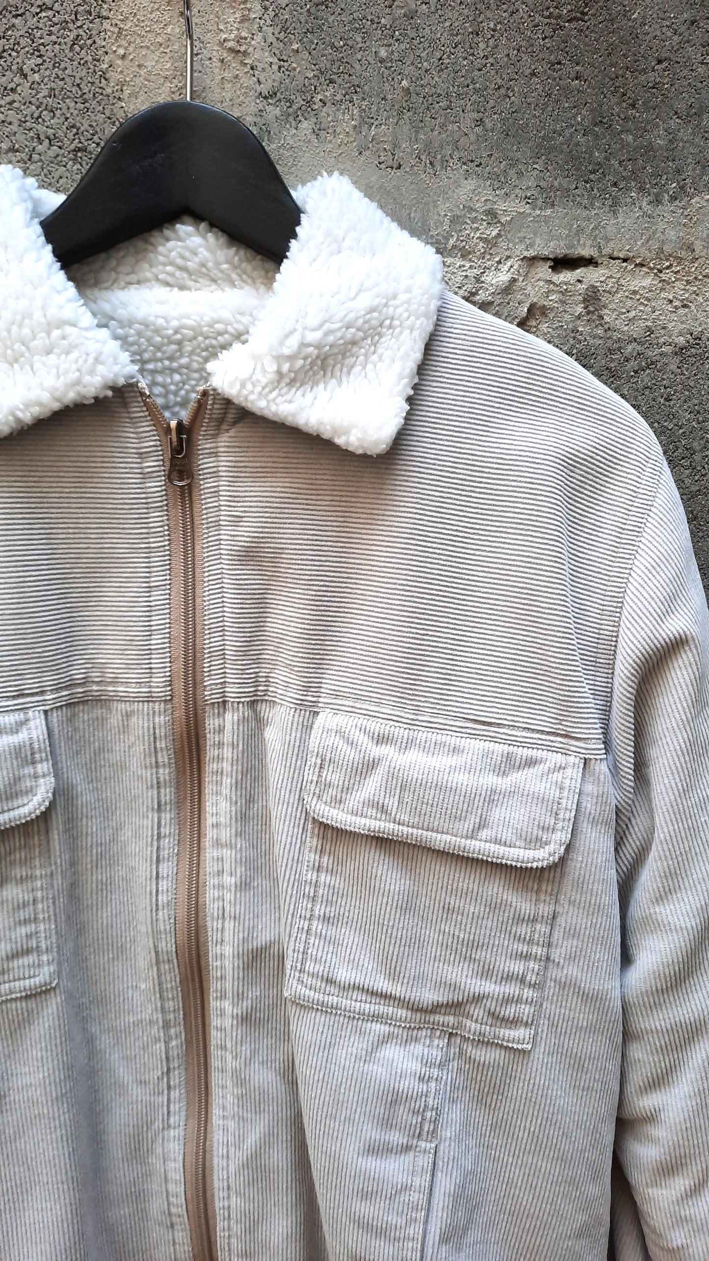 Vintage Corduroy Faux Shearling Unisex Jacket