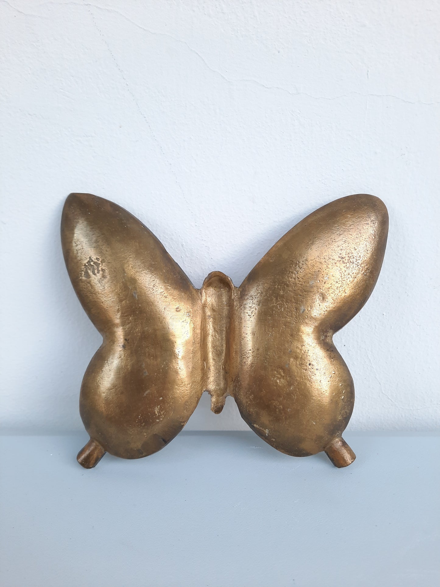 Vintage Embossed Brass Butterfly Ashtray