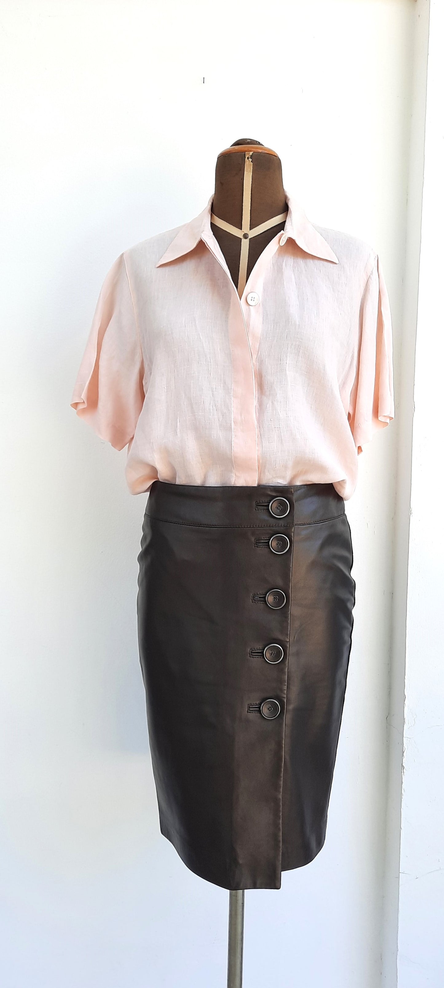 Vintage Leather Marella Pencil Skirt
