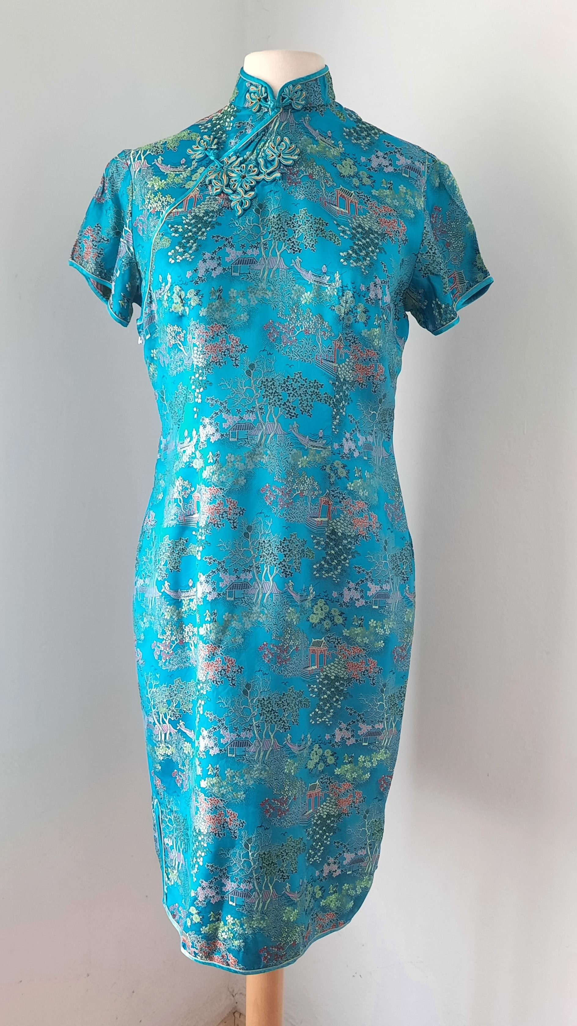 Vintage Teal Blue Authentic Cheongsam Dress – the collective concept