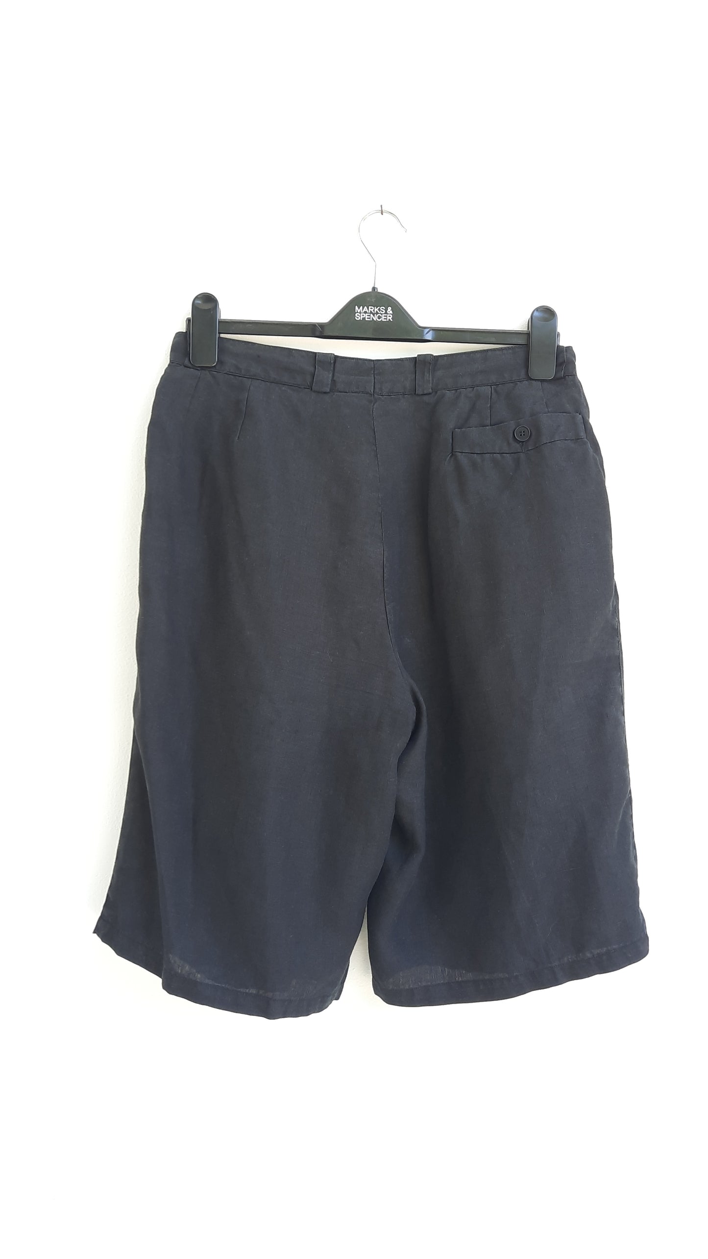 Vintage Basile Classic Black Linen Shorts
