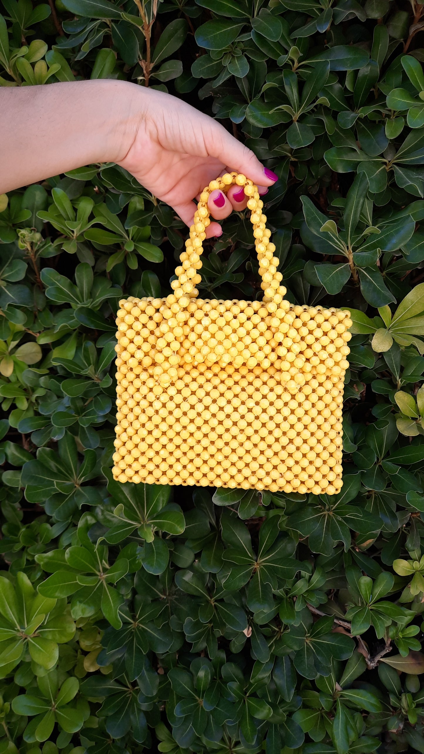 Vintage Yellow 1960's Beaded Mini Handbag