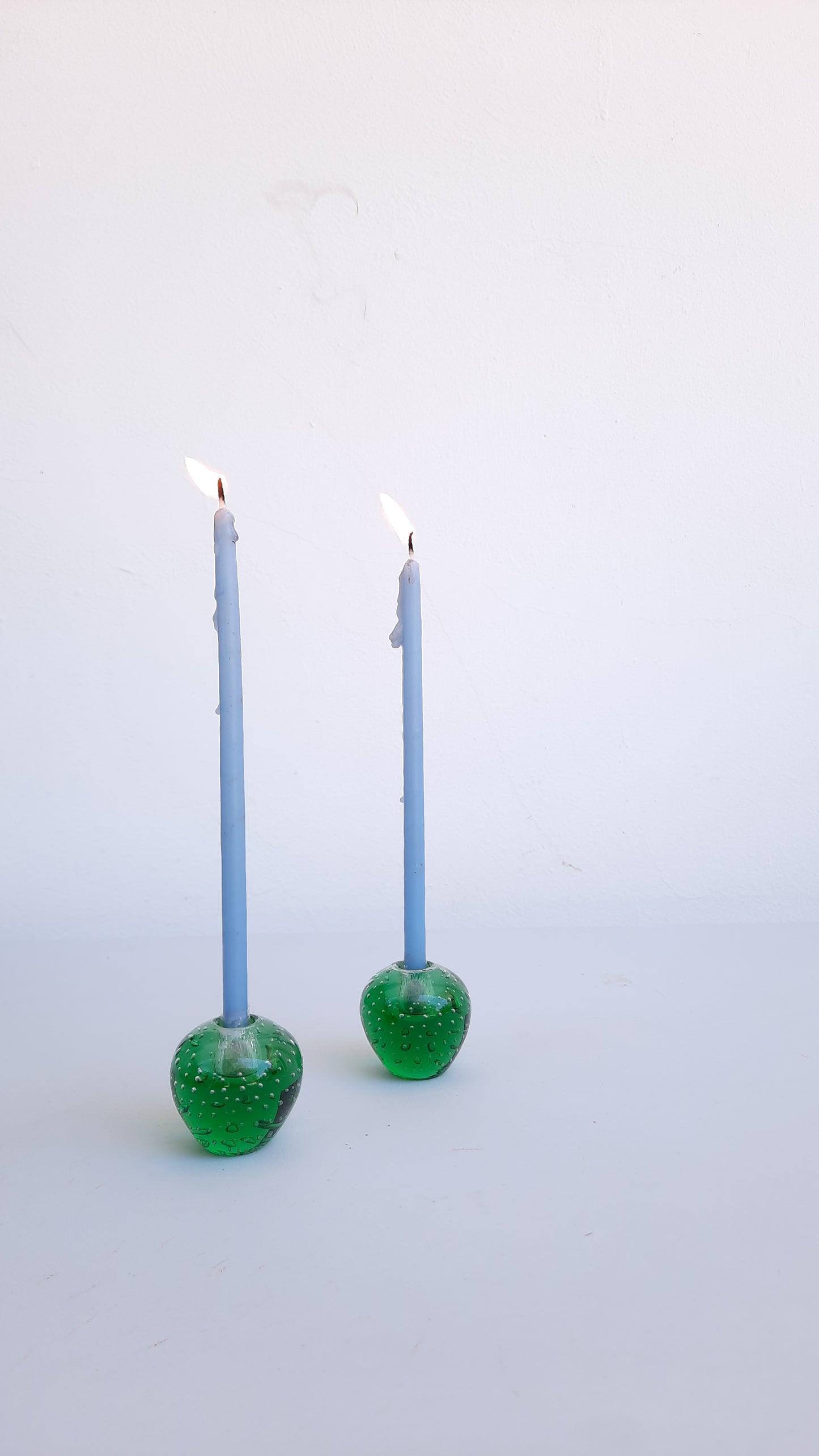 Vintage Controlled Bubble Mini Candlestick Holders